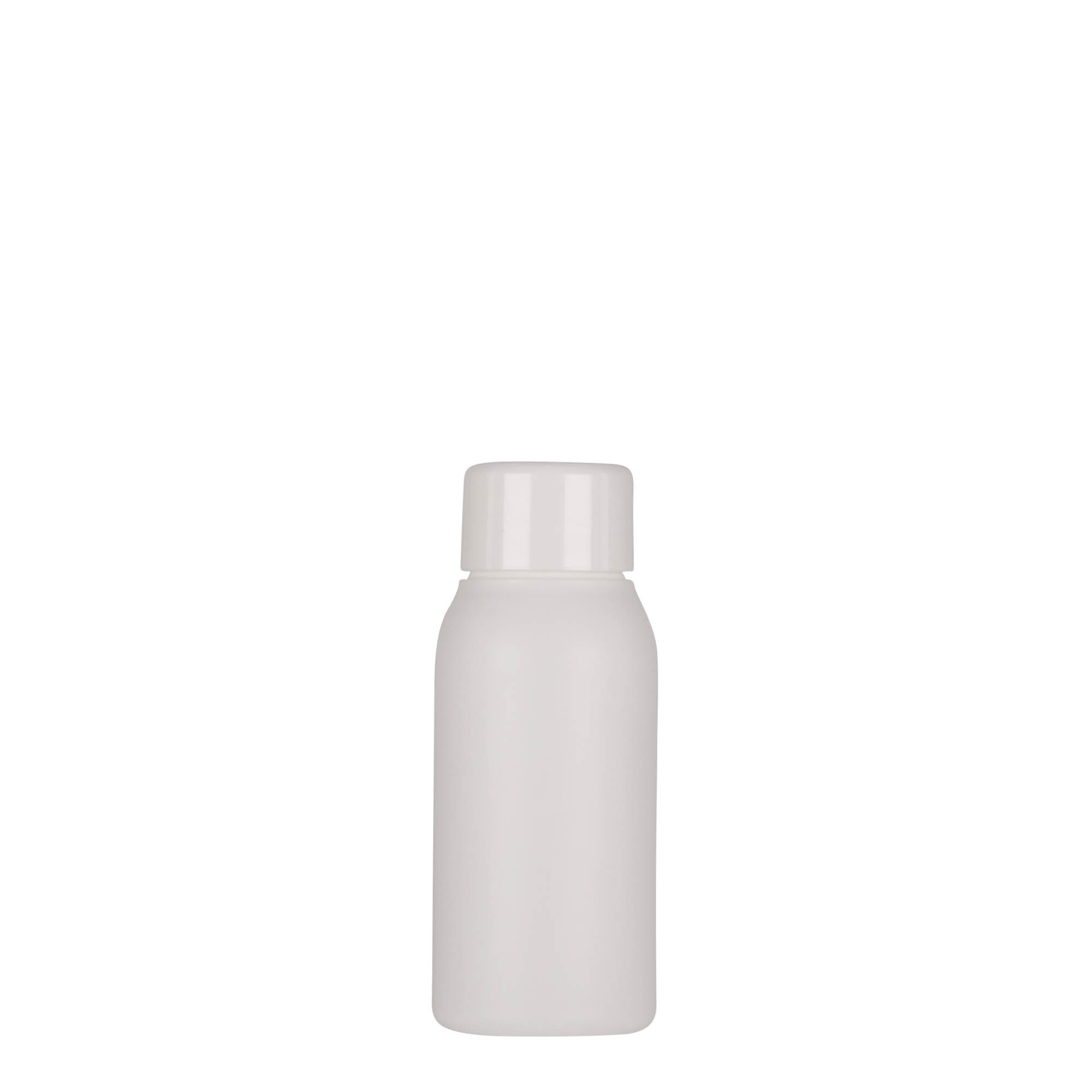 50 ml plastová lahvička „Tuffy“, HDPE, bílá, hrdlo: 24/410