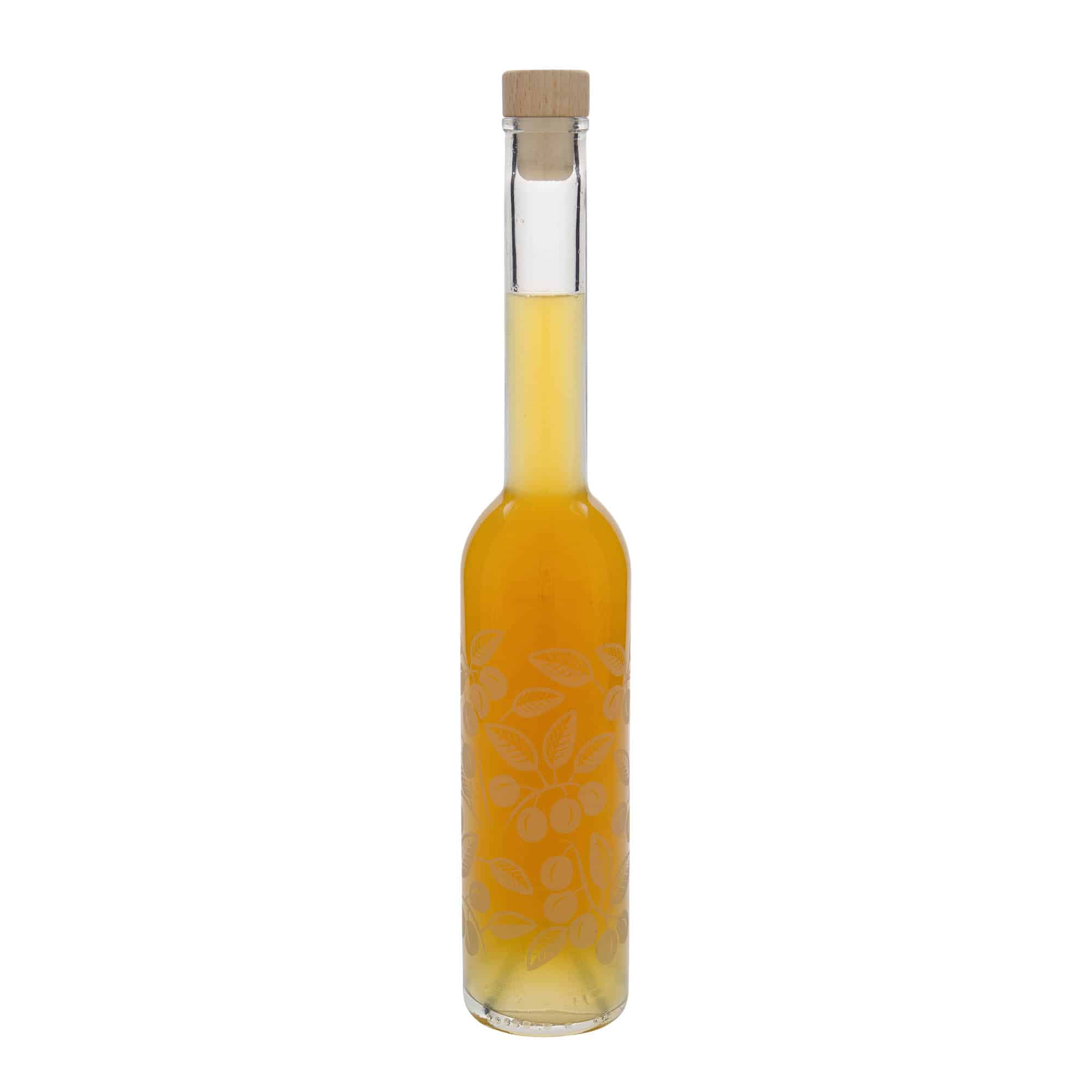 Skleněná lahev 350 ml 'Opera', motiv: Mirabelky, uzávěr: korek