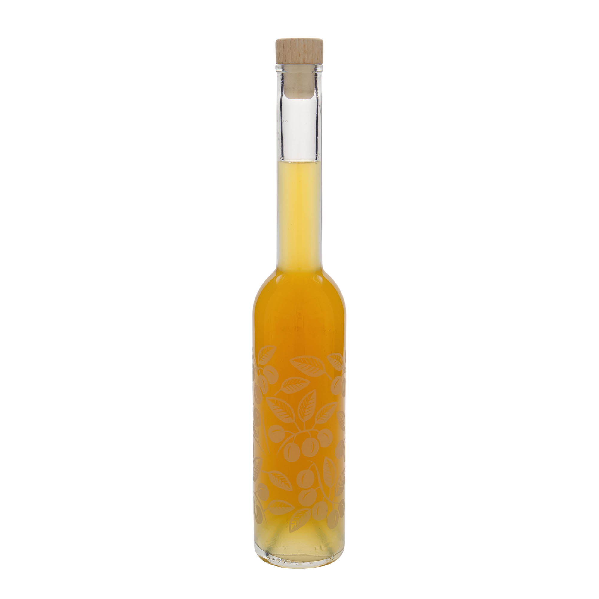 350 ml skleněná láhev 'Opera', motiv: mirabelky, hrdlo: korek 350 ml skleněná láhev 'Opera', motiv: mirabelky, hrdlo: korek