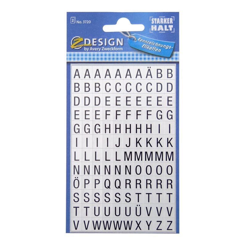 Zweckform nálepky „Abeceda“, plast, černé