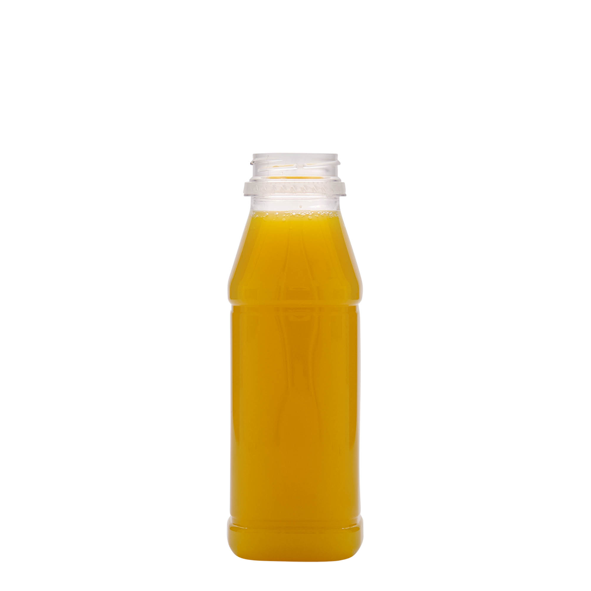330 ml PET lahev 'Milk and Juice Carré', čtvercová, plastová, hrdlo: 38 mm