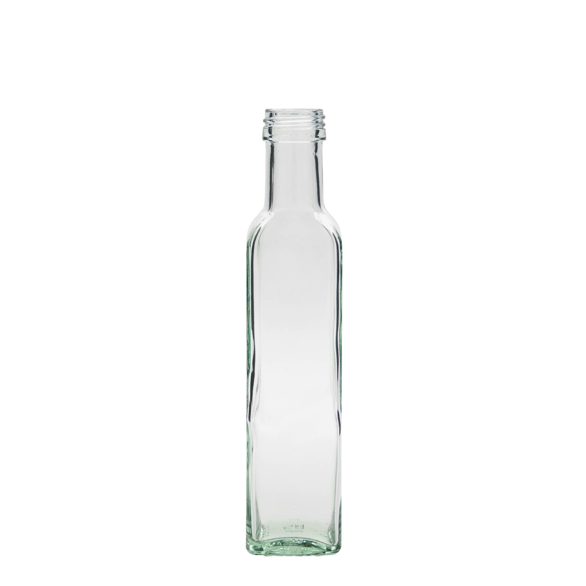 250 ml skleněná láhev 'Marasca', čtvercová, hrdlo: PP 31,5