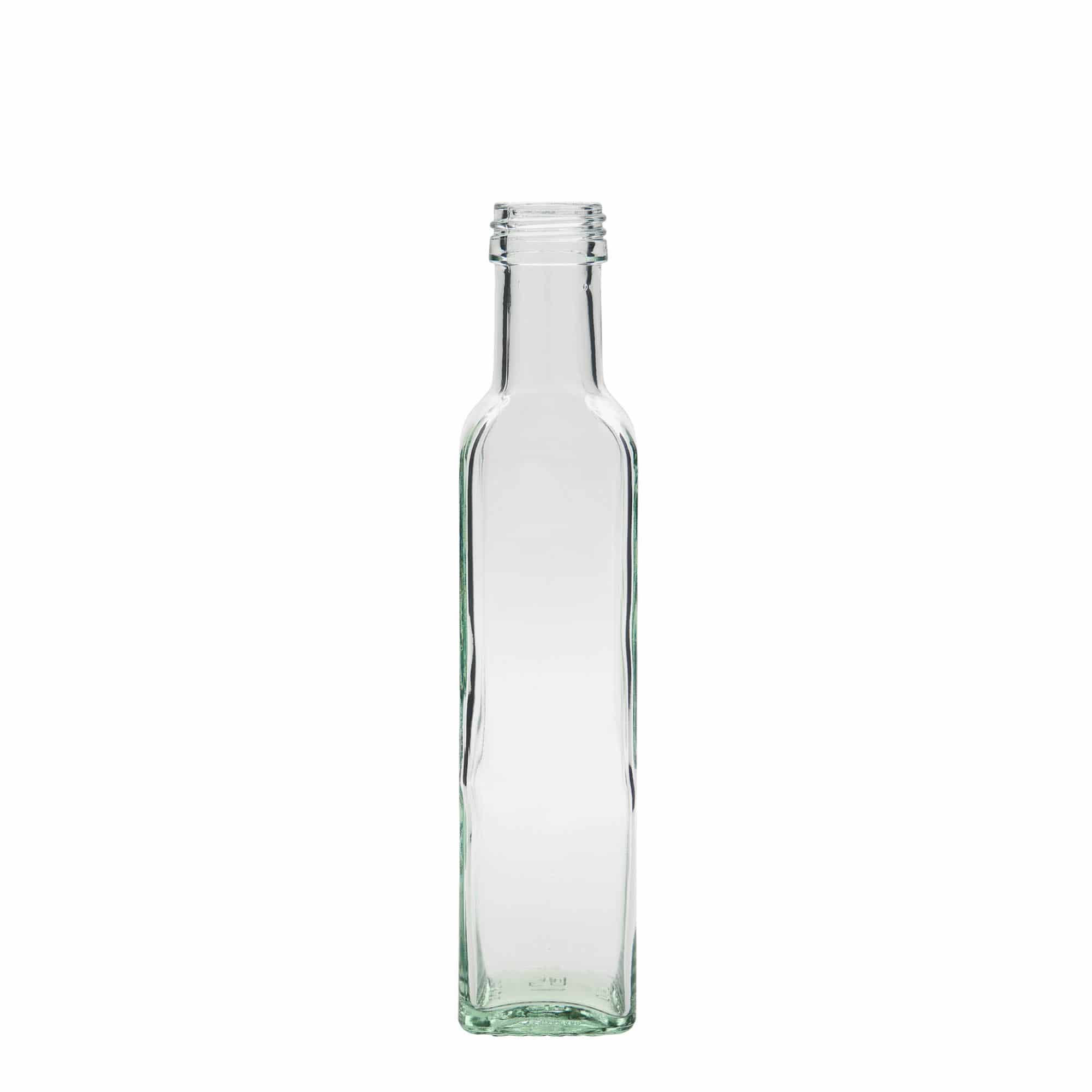 250 ml skleněná láhev 'Marasca', čtvercová, hrdlo: PP 31,5
