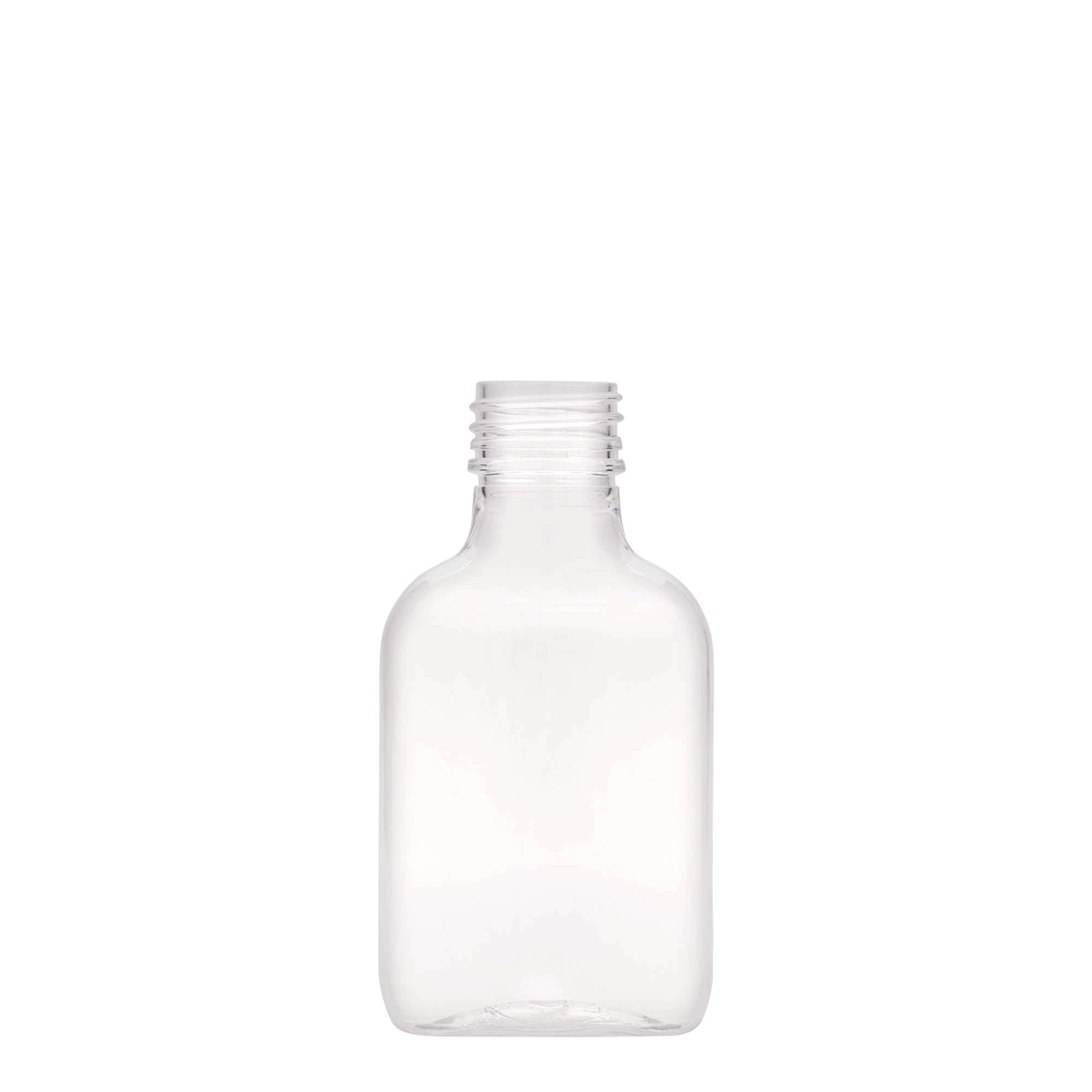 100 ml kapsa, oválná, PET plast, hrdlo: PP 28