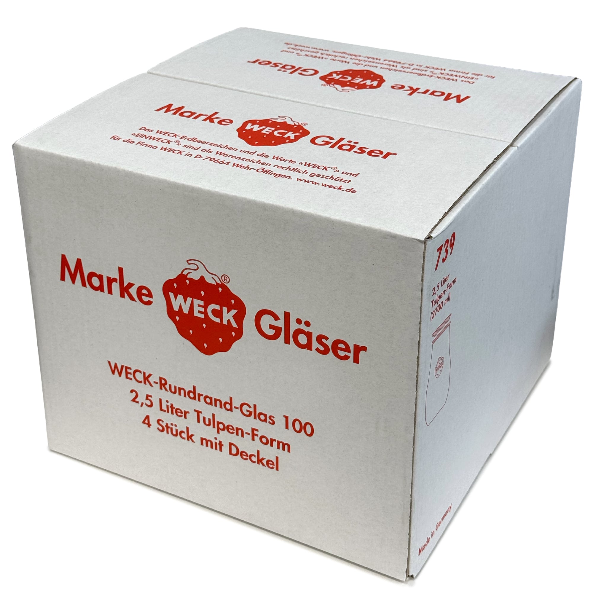 4x 2700 ml WECK tulipánová sklenice se skleněným víčkem RR 100