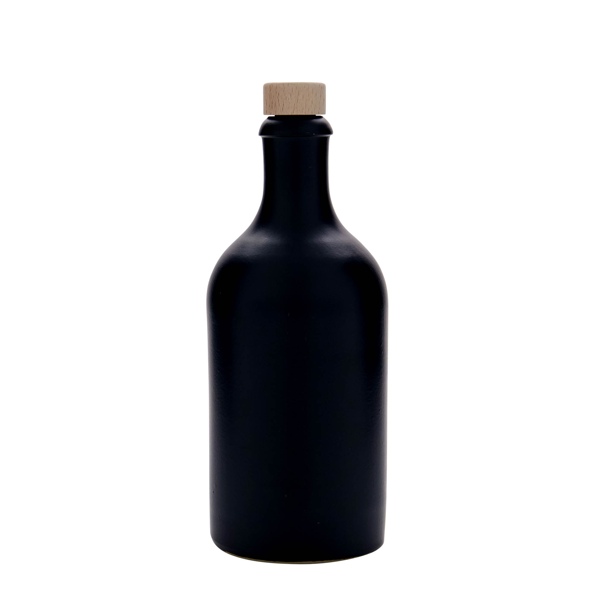 500 ml džbán, kamenina, černý, hrdlo: korek