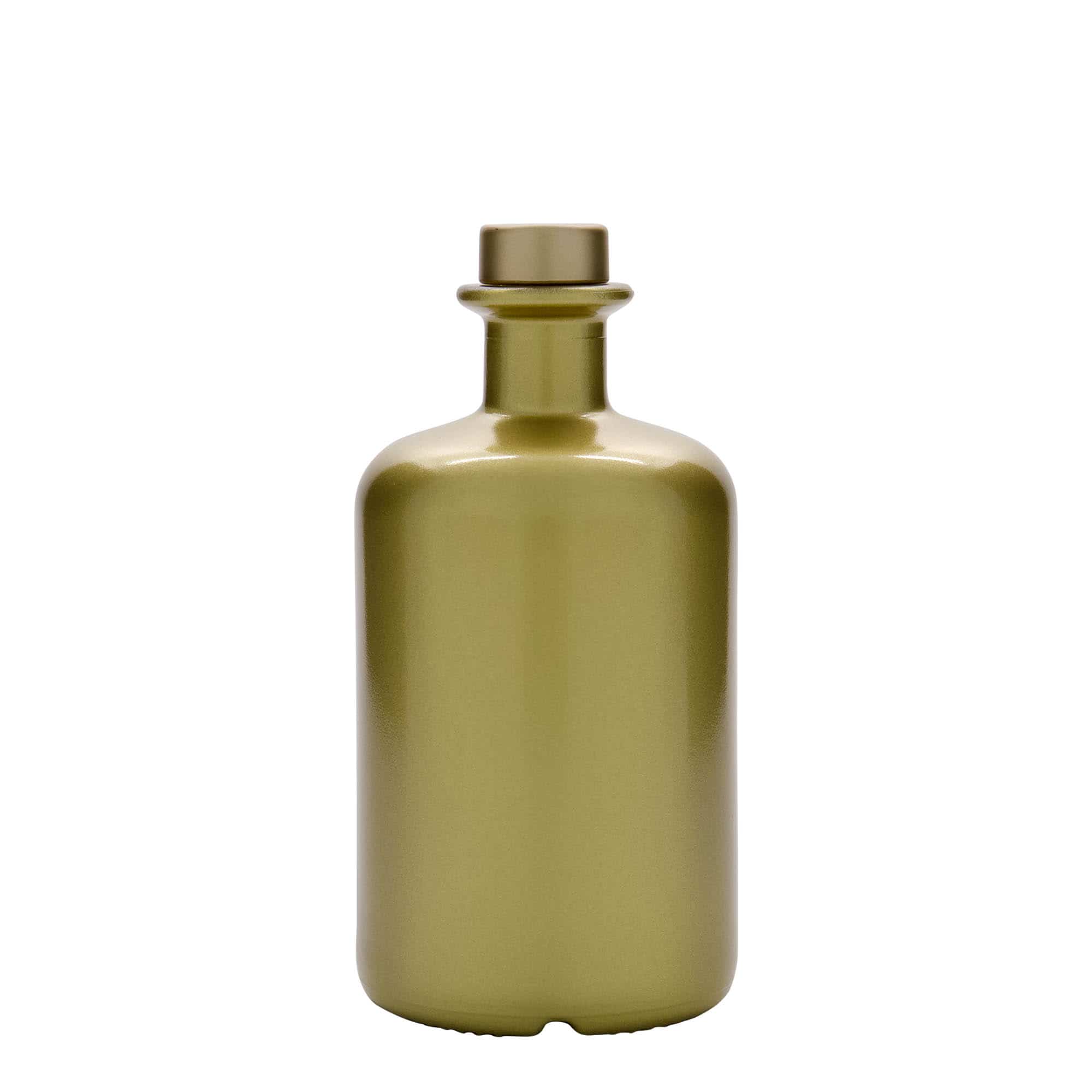 Skleněná lahev 500 ml lékárenská, zlatá, uzávěr: korek