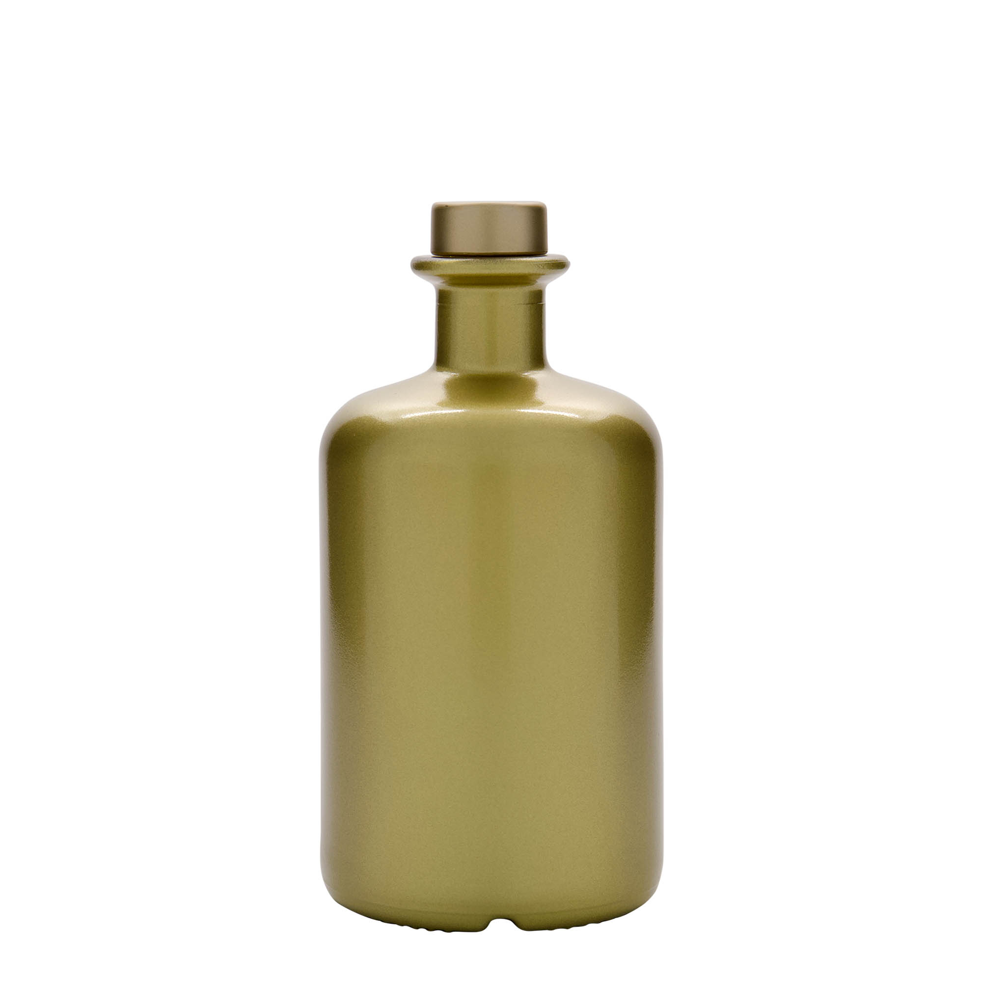 500 ml lékárenská skleněná láhev, zlatá, hrdlo: korek