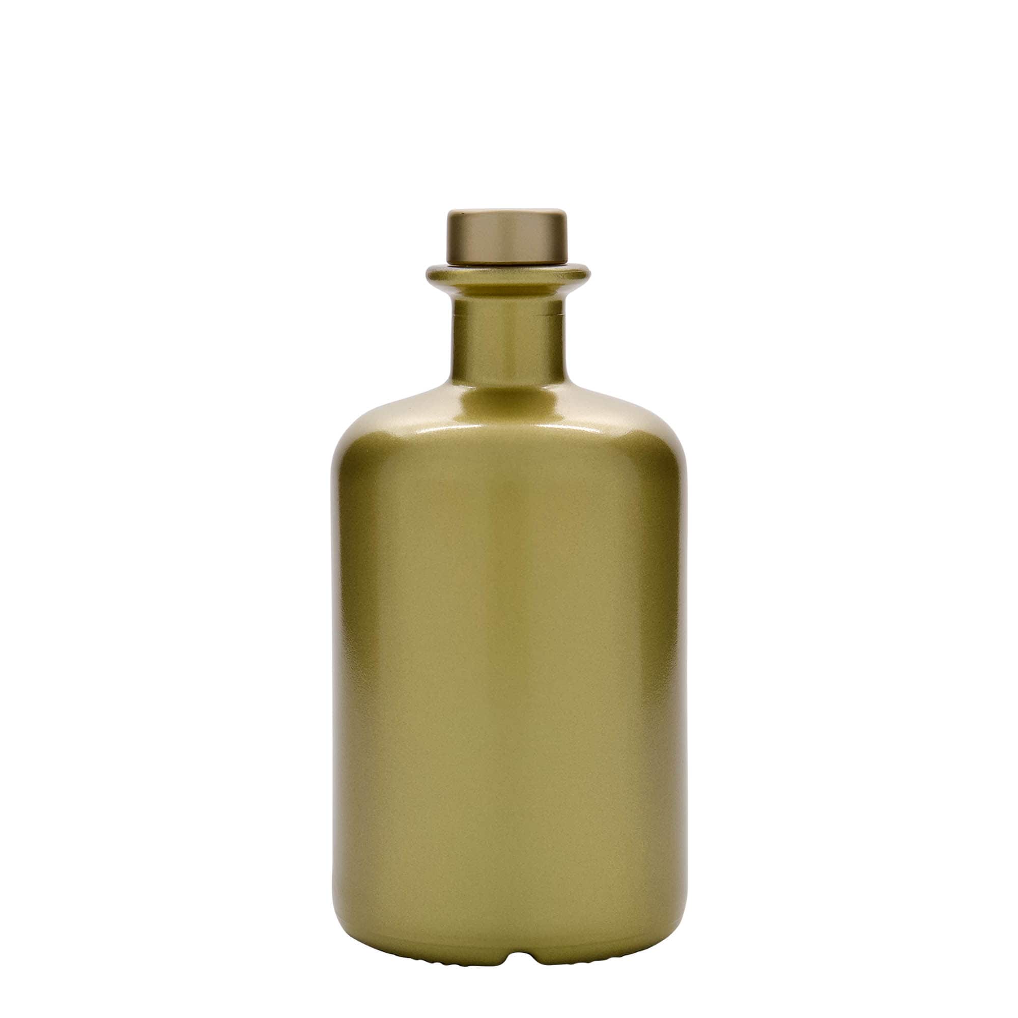 500 ml lékárenská skleněná láhev, zlatá, hrdlo: korek