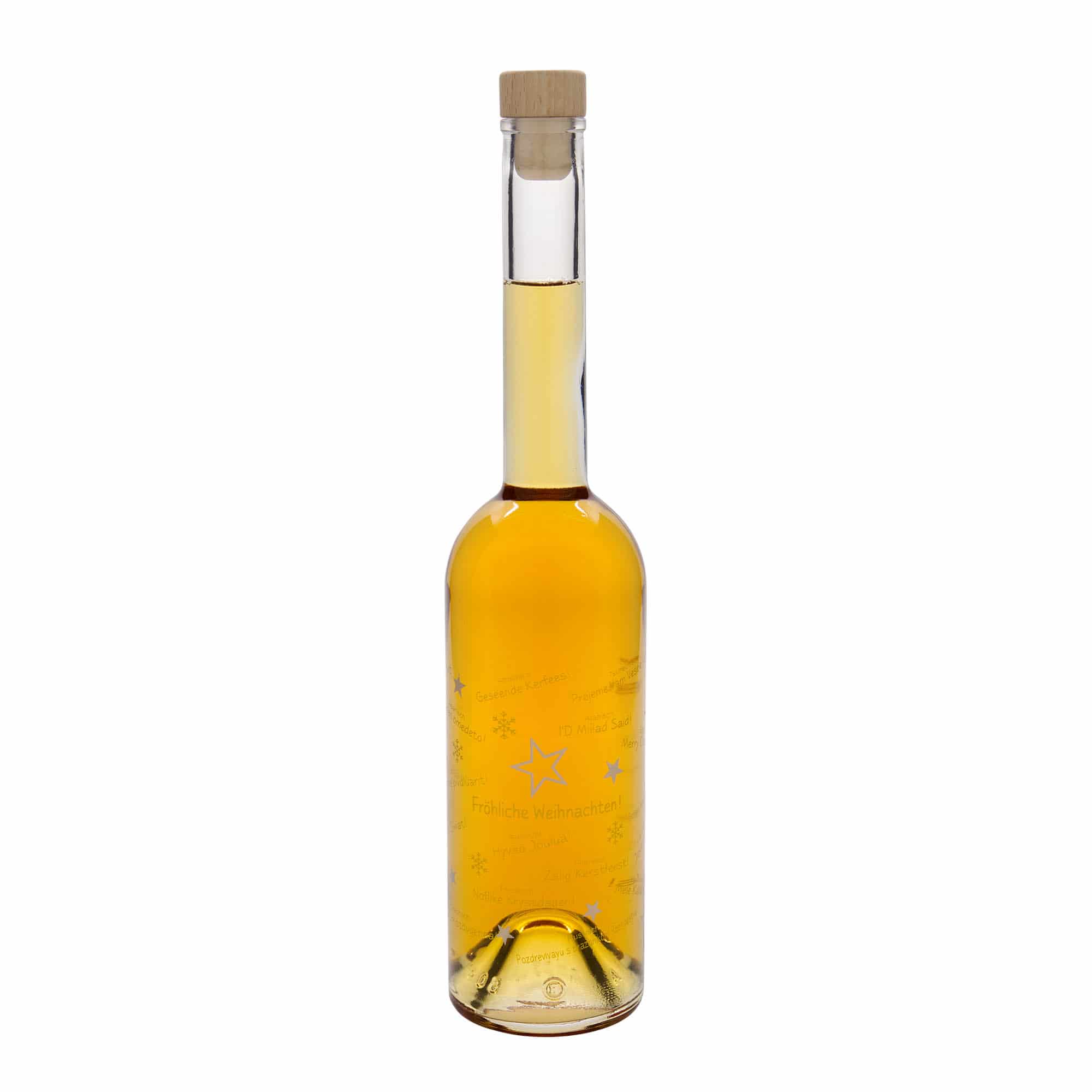500 ml skleněná láhev „Opera“, motiv: Vánoce ve světě, hrdlo: korek