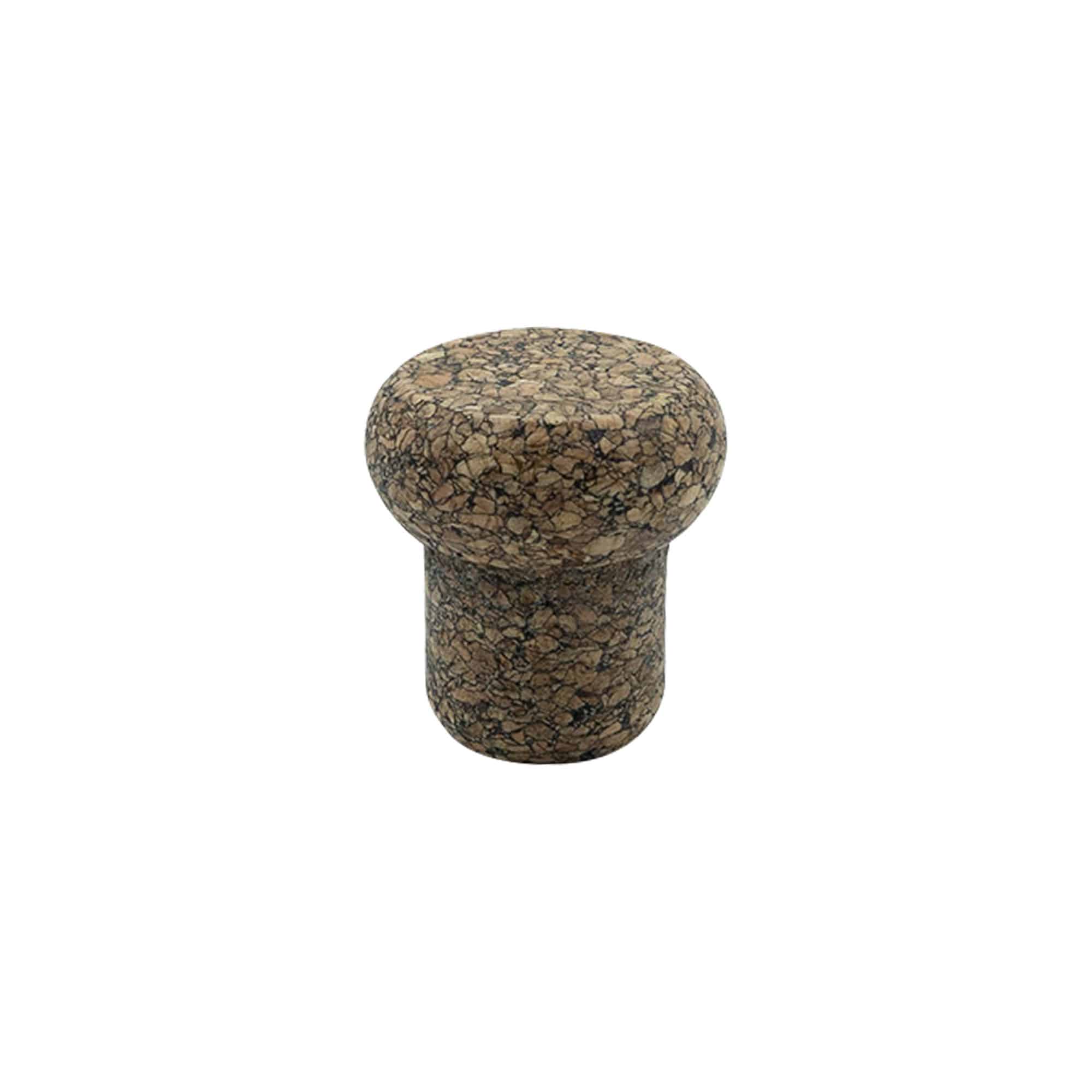 Zátka s úchopem 'Barrel' 22,5 mm, Corkcoal, pro hrdlo: korek