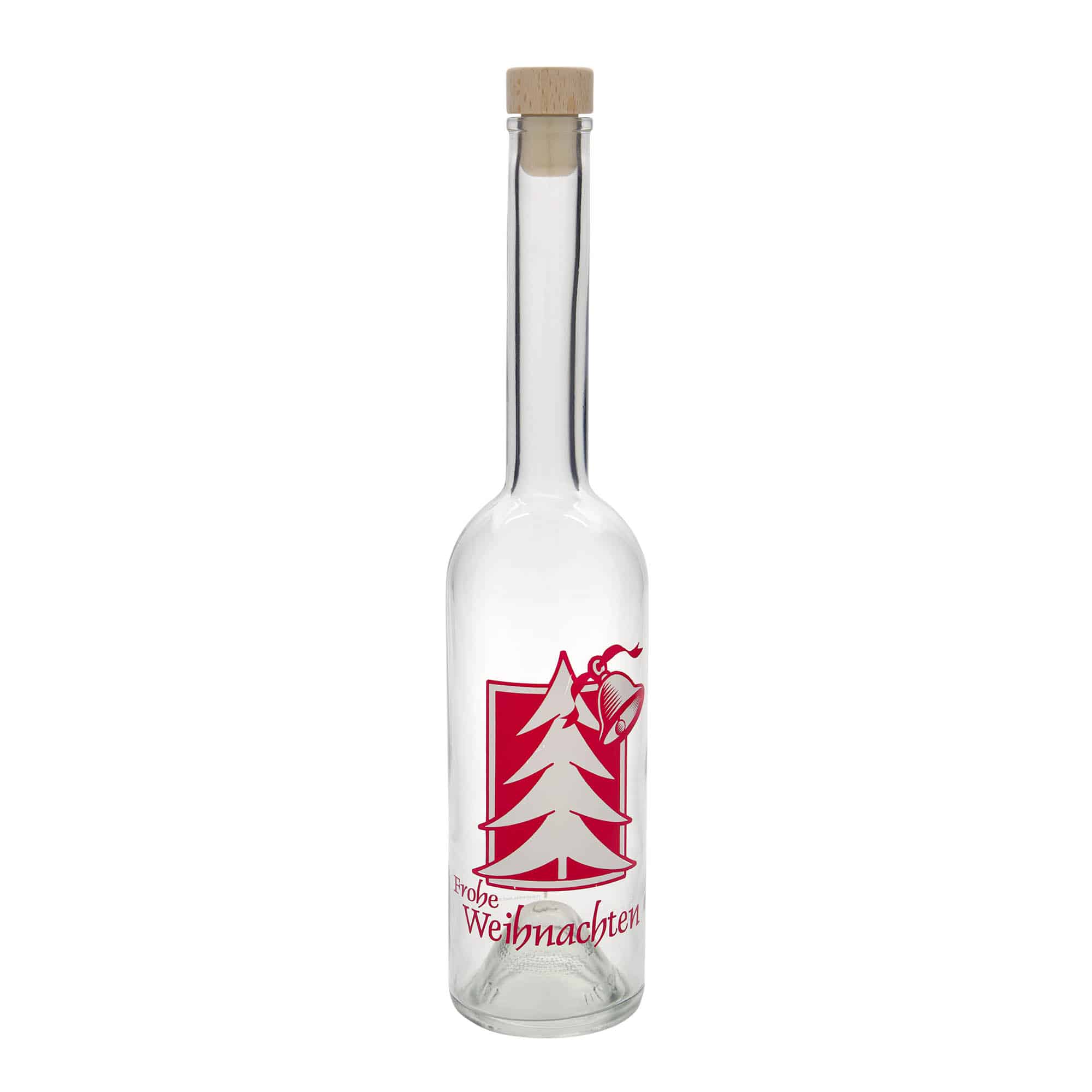 Skleněná lahev 500 ml 'Opera', motiv: Vánoční pozdrav, uzávěr: korek