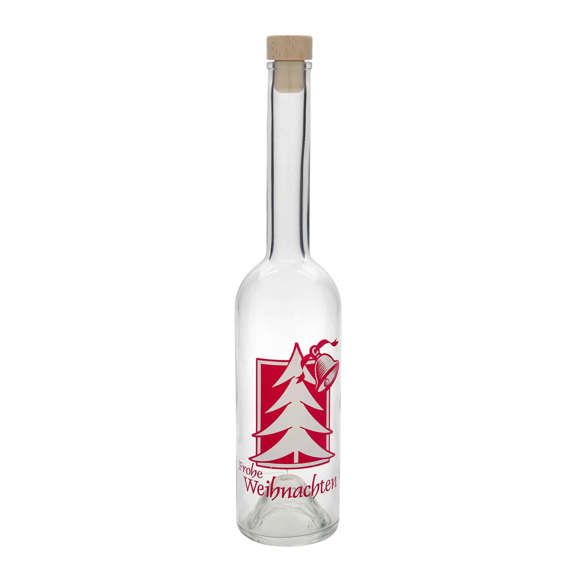 500 ml skleněná láhev 'Opera', motiv: Vánoční pozdrav, hrdlo: korek
