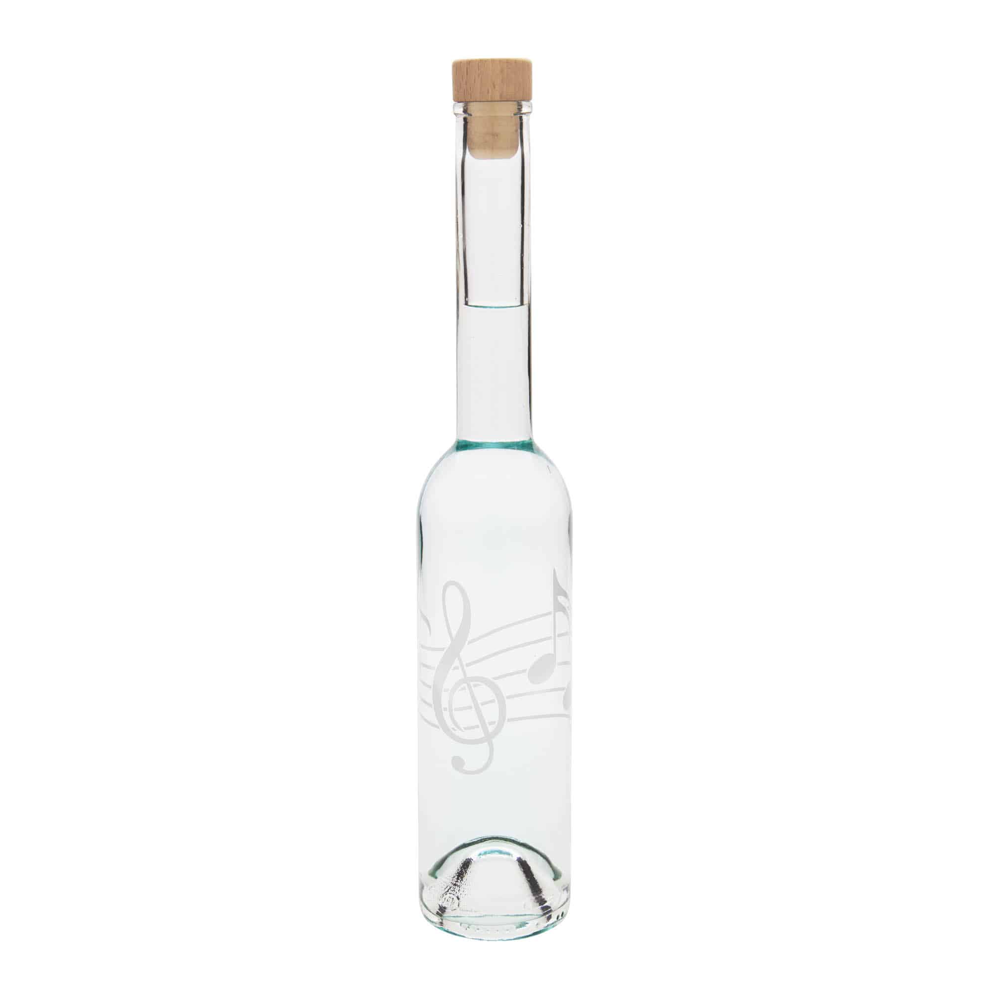 Skleněná lahev 350 ml 'Opera', motiv: Noty, uzávěr: korek