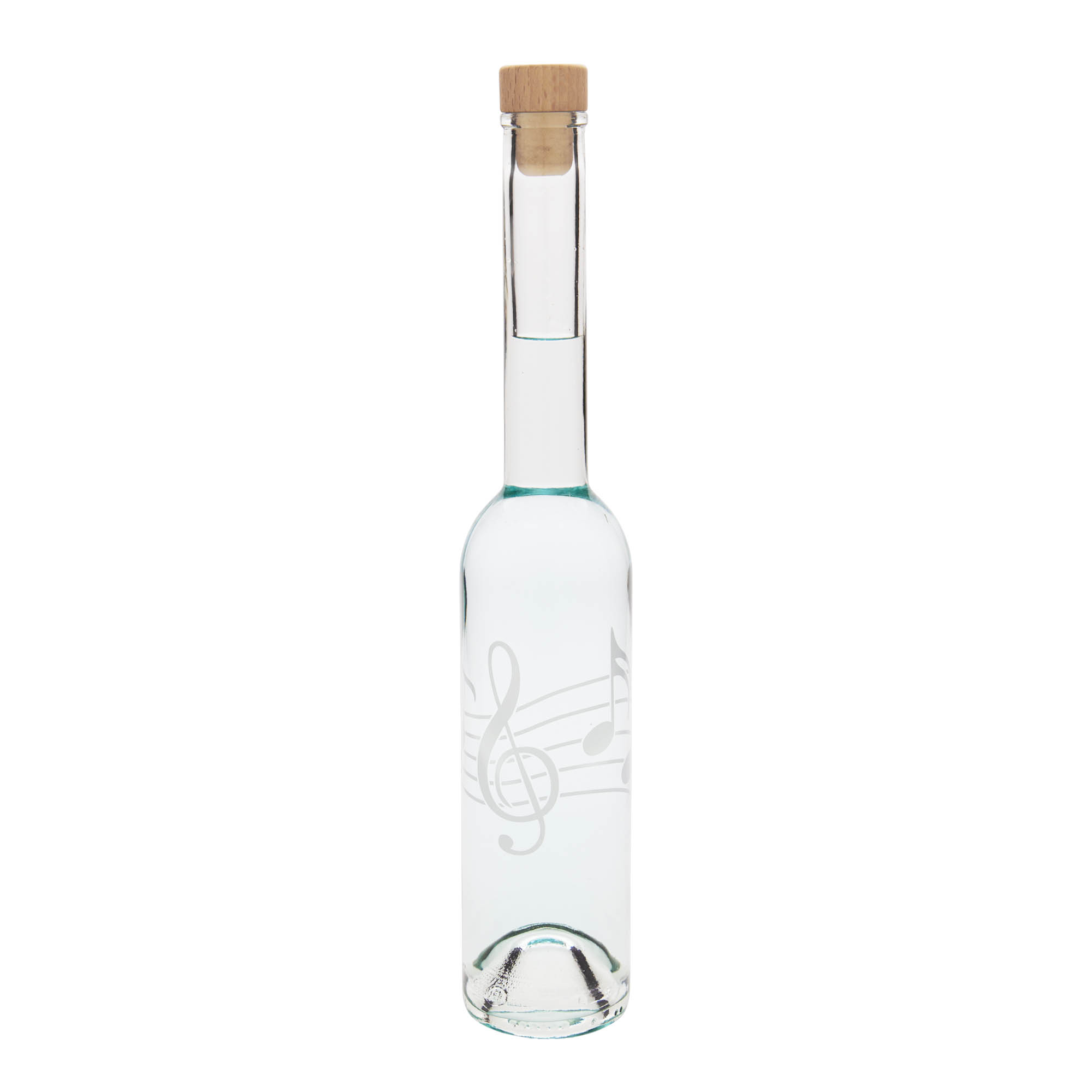 350 ml skleněná láhev 'Opera', motiv: noty, hrdlo: korek