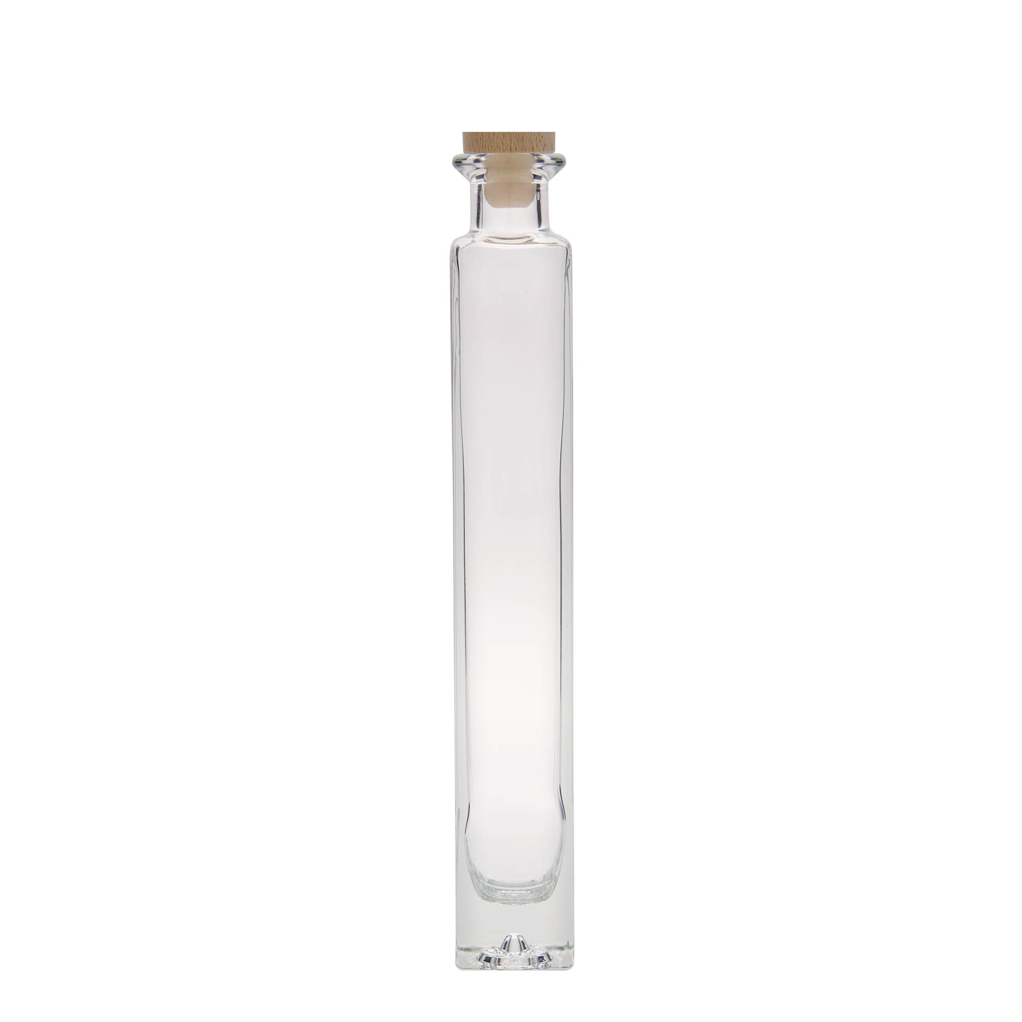 200 ml skleněná láhev 'Tommy', čtvercová, hrdlo: korek