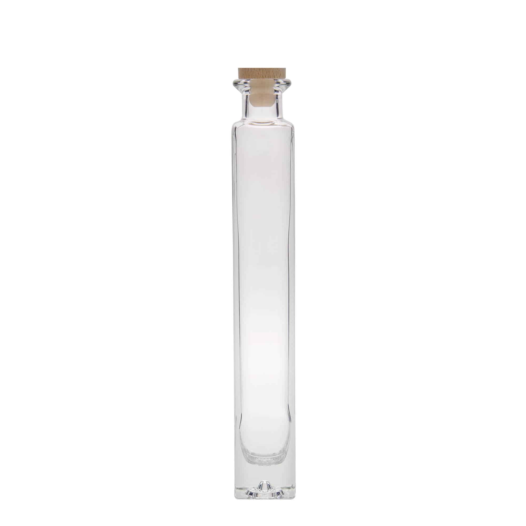 200 ml skleněná láhev 'Tommy', čtvercová, hrdlo: korek