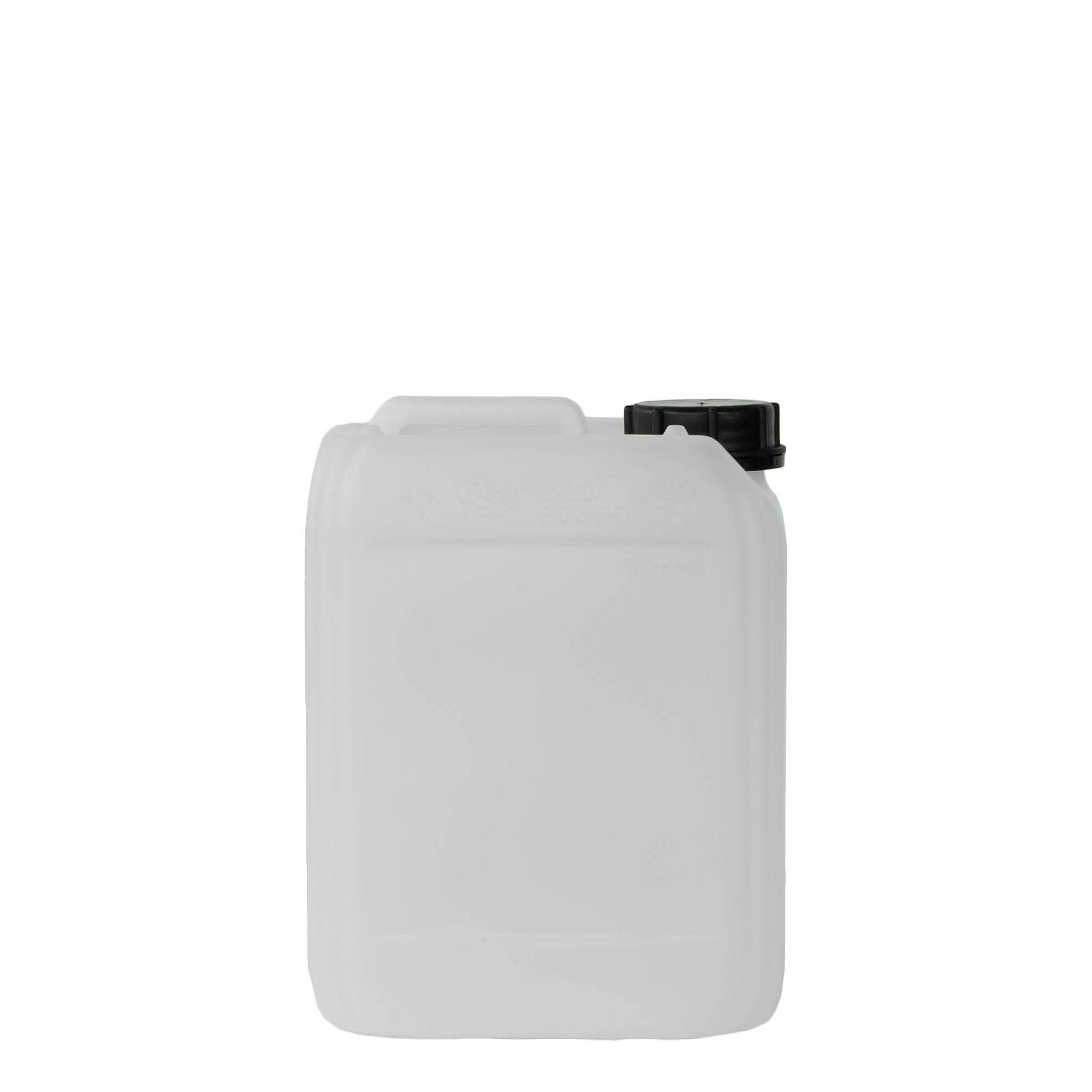 Kanystr 5 l, hranatý, plast HDPE, přírodní, uzávěr: ND 55