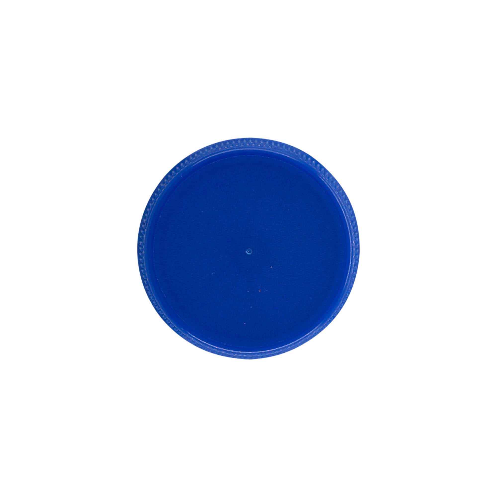 Šroubovací uzávěr s dvoucestným závitem, plast PE, modrý, pro ústí: PET 38 mm