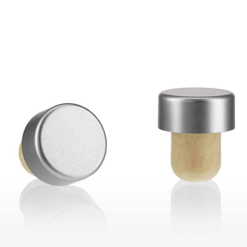 Rukojeť korku 19 mm, plast, stříbrná, pro hrdlo: korek Rukojeť korku 19 mm, plast, stříbrná, pro hrdlo: korek