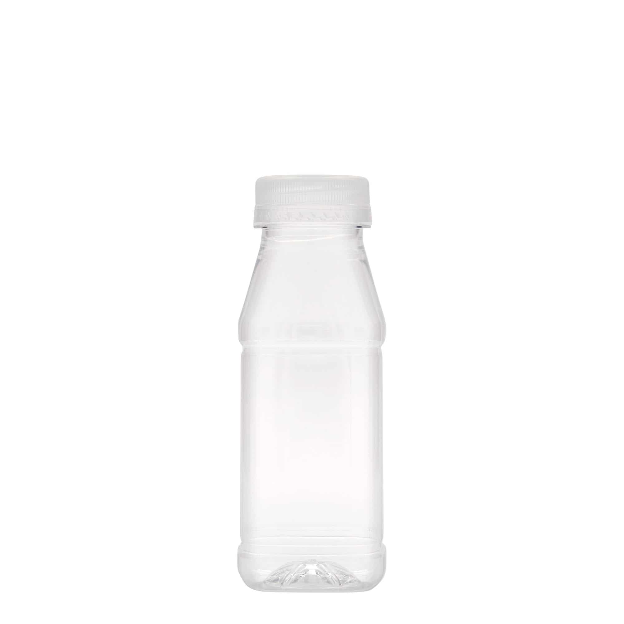 PET lahev 250 ml 'Milk and Juice Carré', čtvercová, plast, ústí: 38 mm