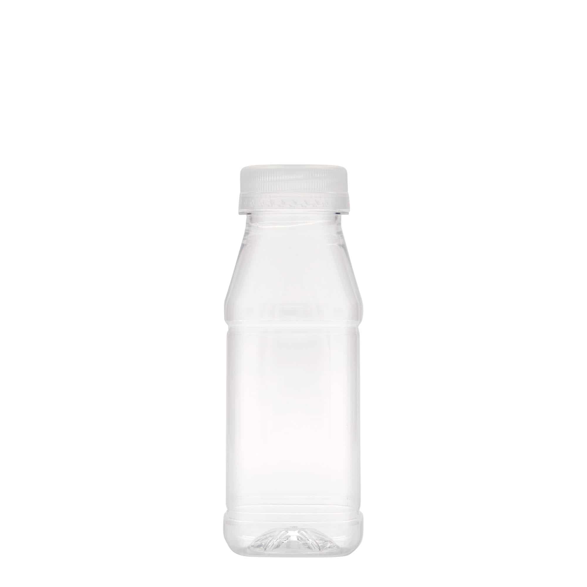 PET lahev 250 ml 'Milk and Juice Carré', čtvercová, plast, ústí: 38 mm