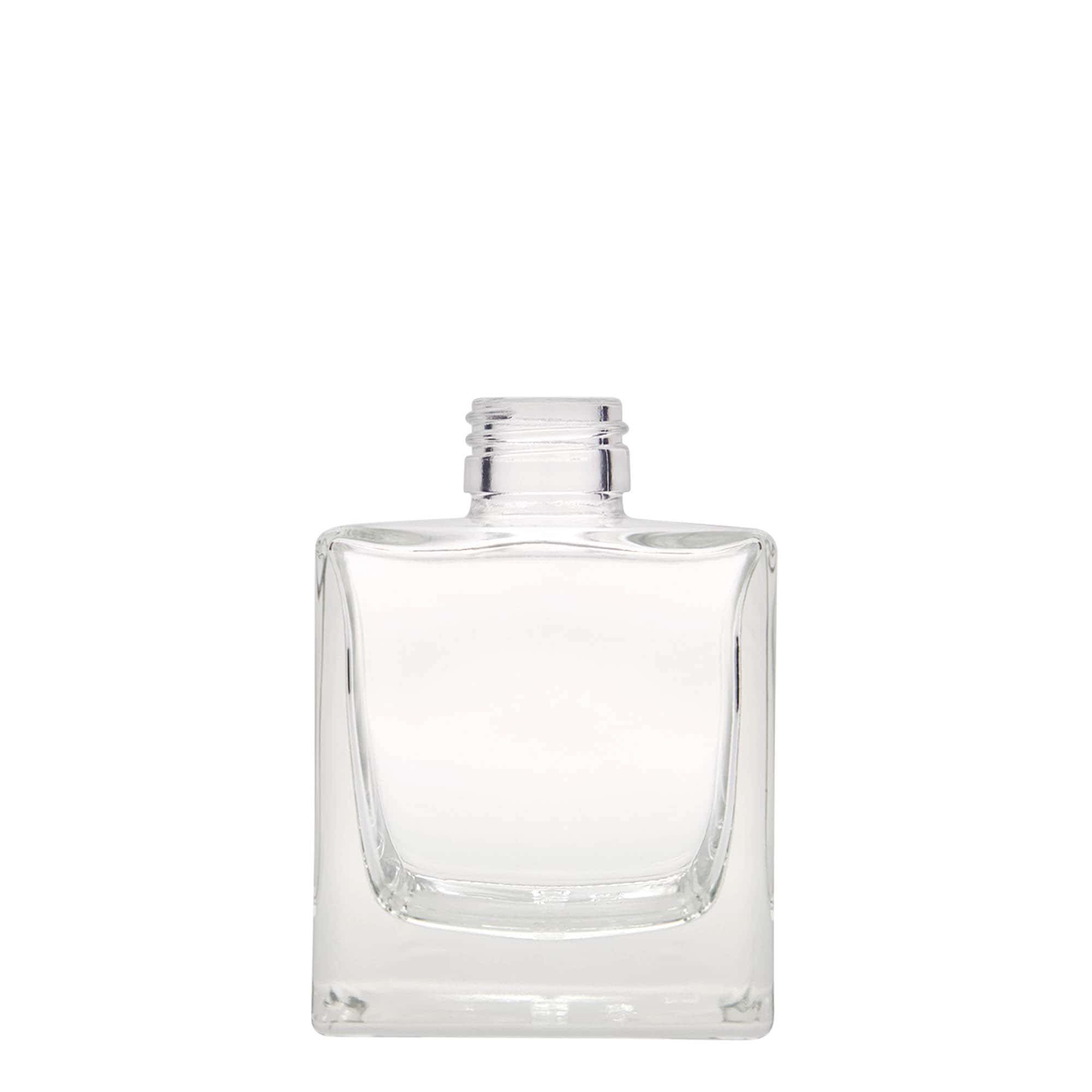 200 ml skleněná láhev 'Cube', čtvercová, hrdlo: PP 28