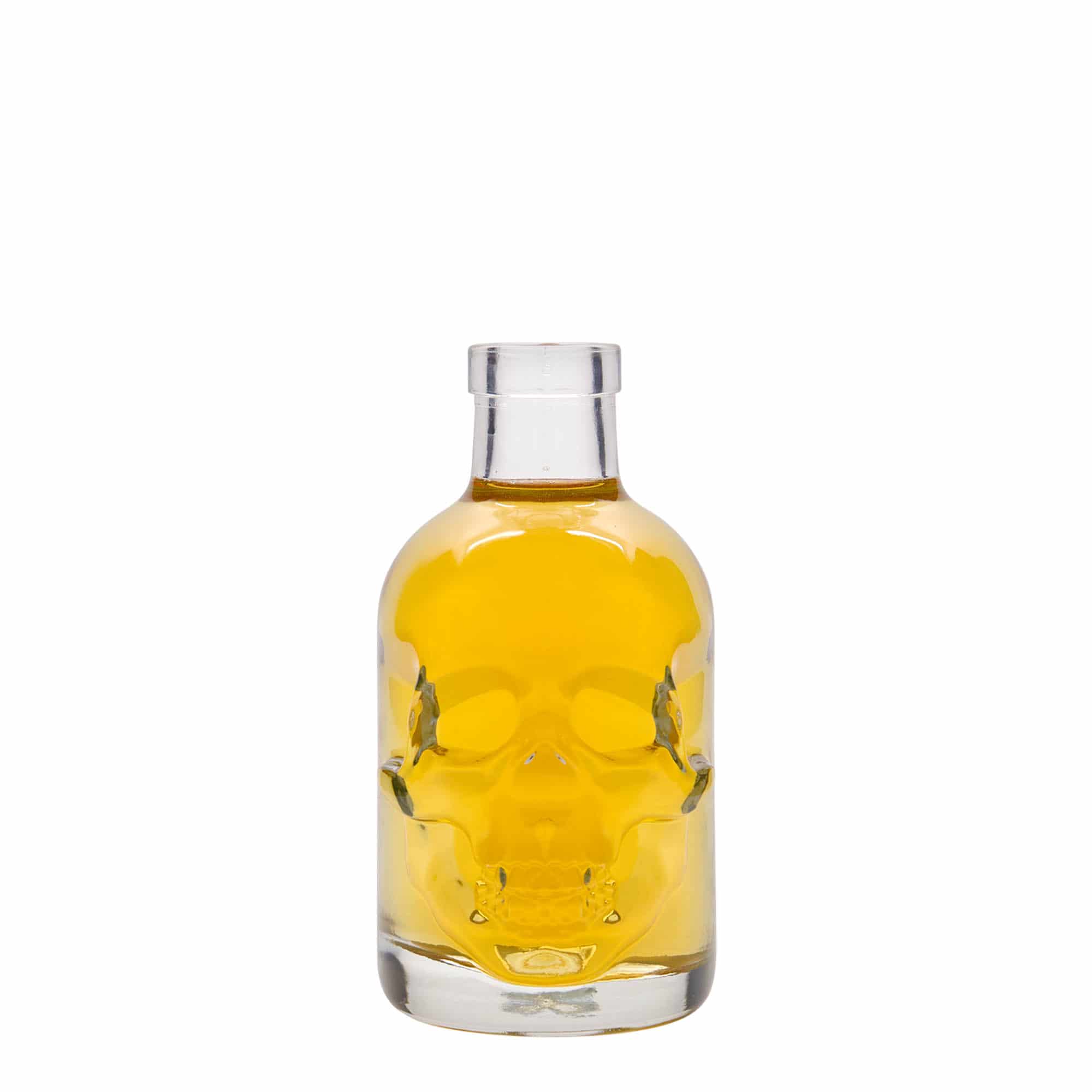 Skleněná lahev 200 ml 'Lebka', uzávěr: korek