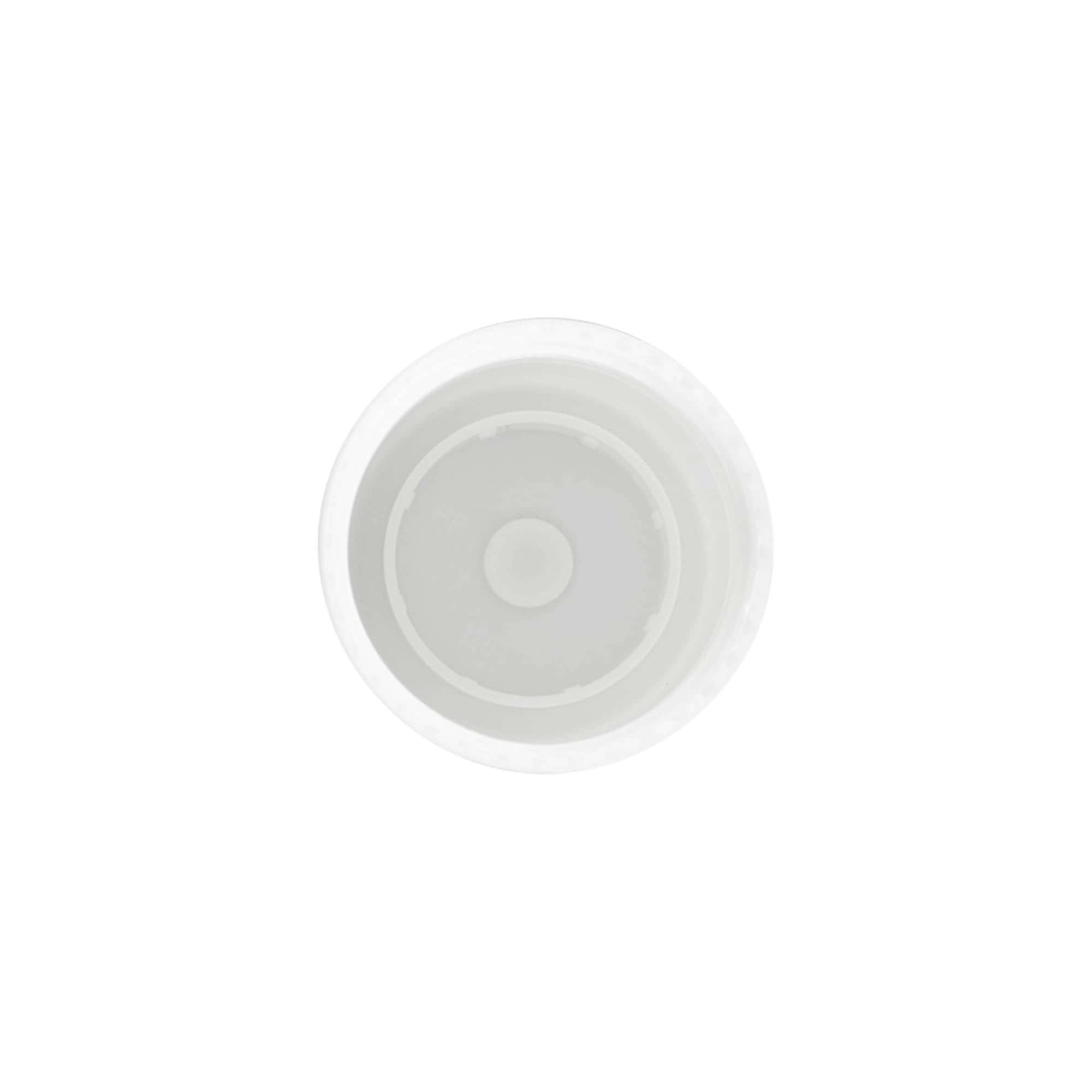 Víčko pro 50 ml roll-on lahvičku, plast PP, bílé, pro hrdlo: šroubovací uzávěr Víčko pro 50 ml roll-on lahvičku, plast PP, bílé, pro hrdlo: šroubovací uzávěr