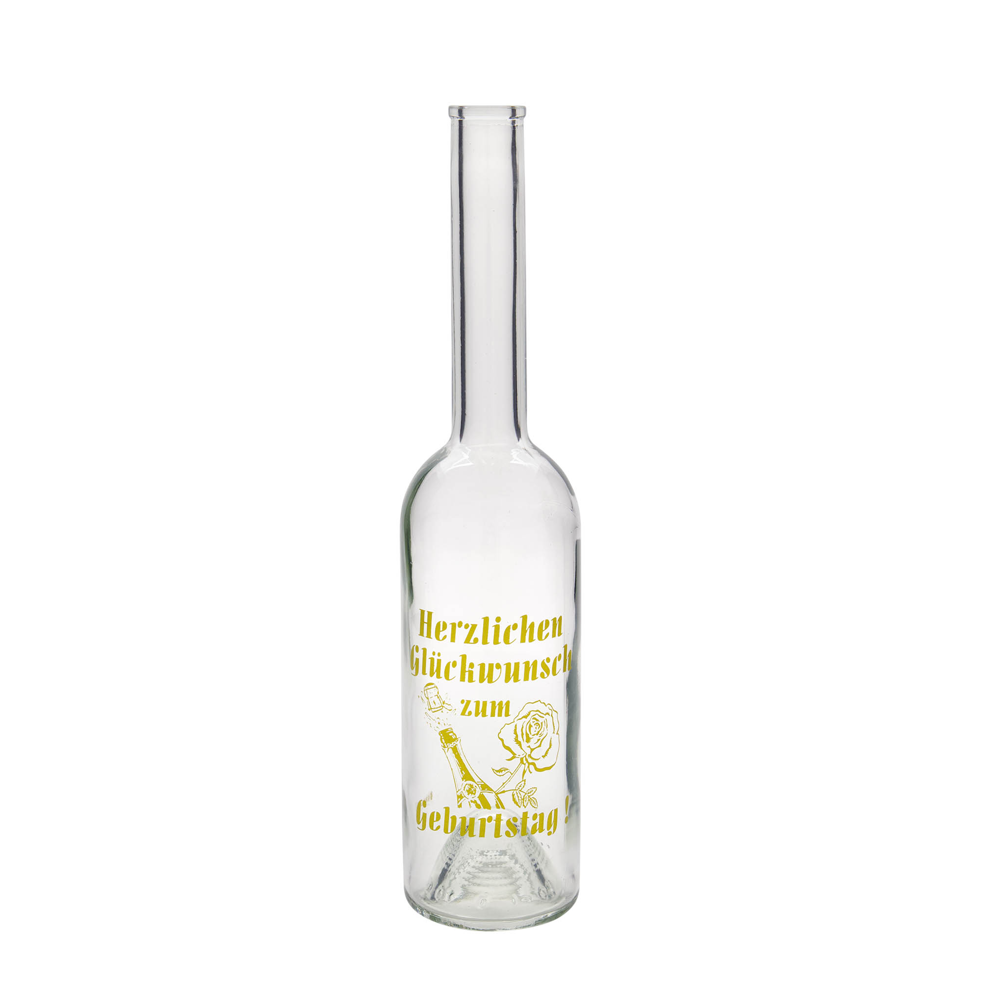 500 ml skleněná láhev 'Opera', motiv: narozeninová láhev, hrdlo: korek 500 ml skleněná láhev 'Opera', motiv: narozeninová láhev, hrdlo: korek