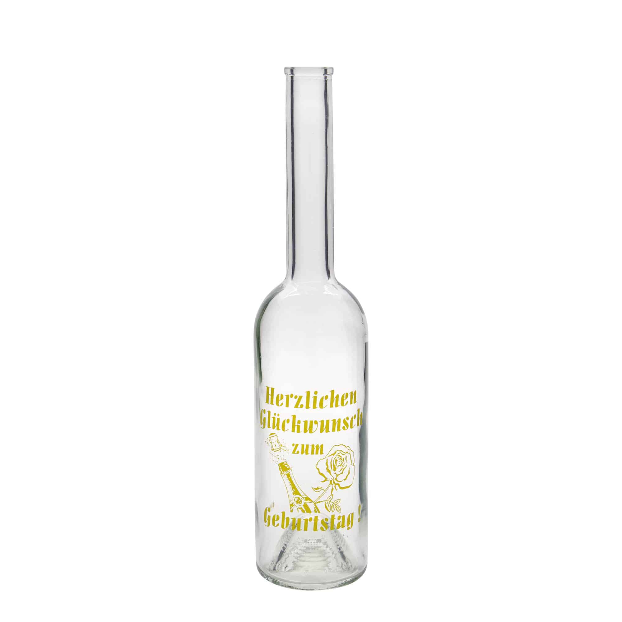 500 ml skleněná láhev „Opera“, motiv: narozeninová láhev, hrdlo: korek