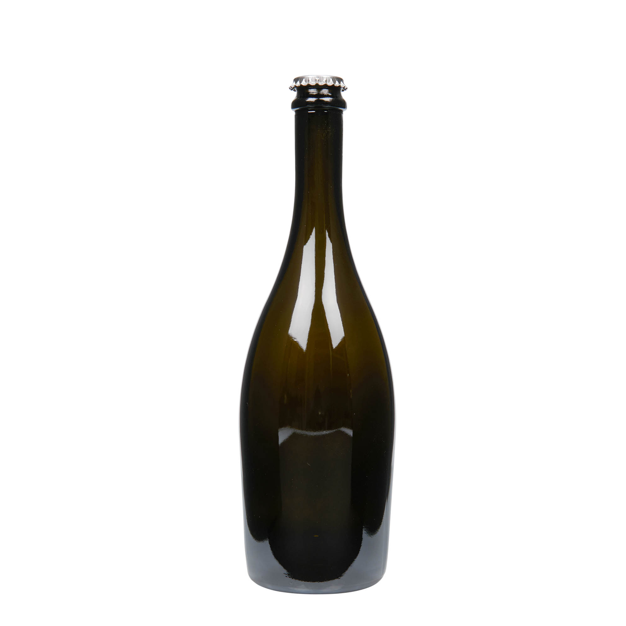 750 ml lahev sektu 'Carmen', sklo, antikně zelená, hrdlo: korunkový uzávěr