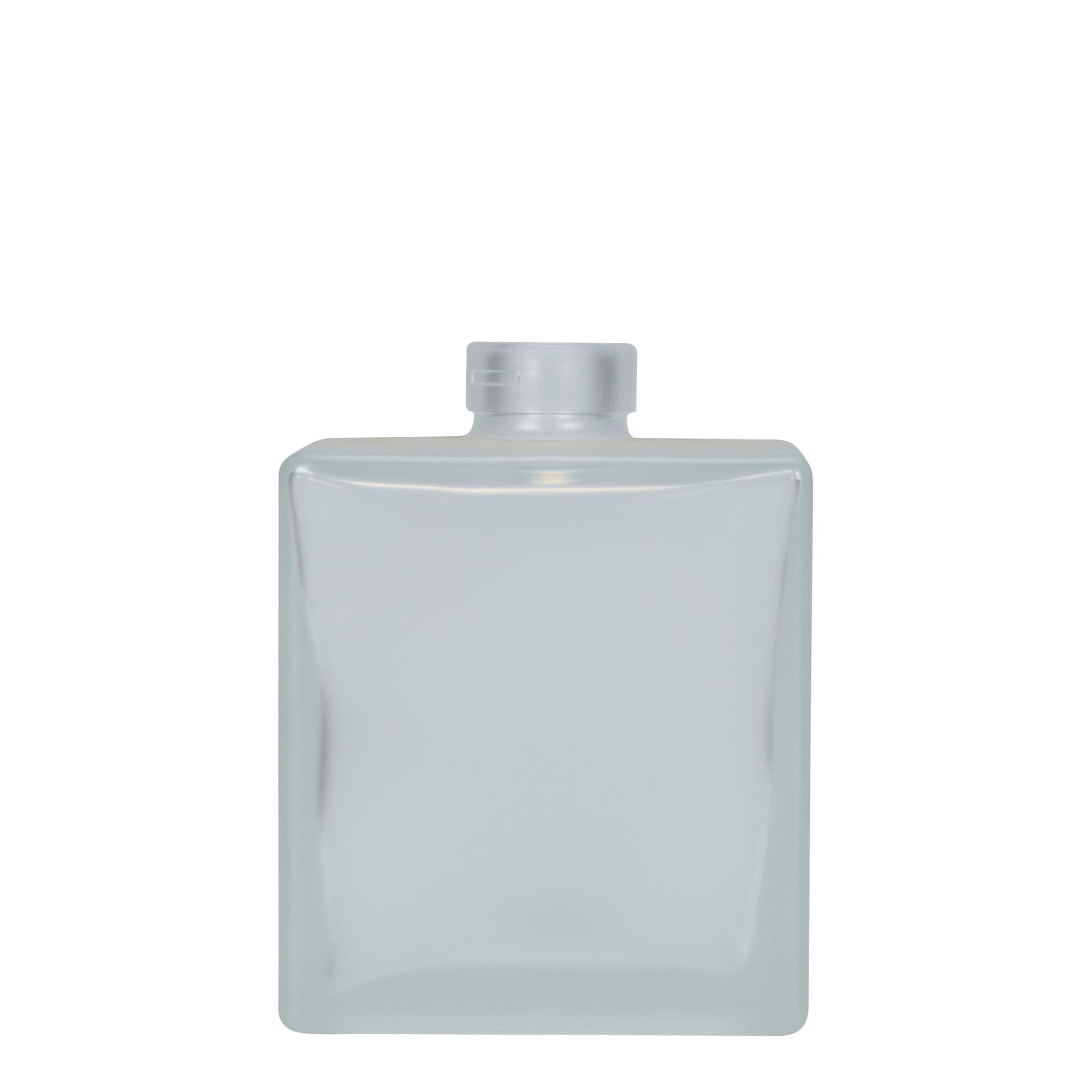 500 ml skleněná láhev 'Cube', čtvercová, matná, hrdlo: korek