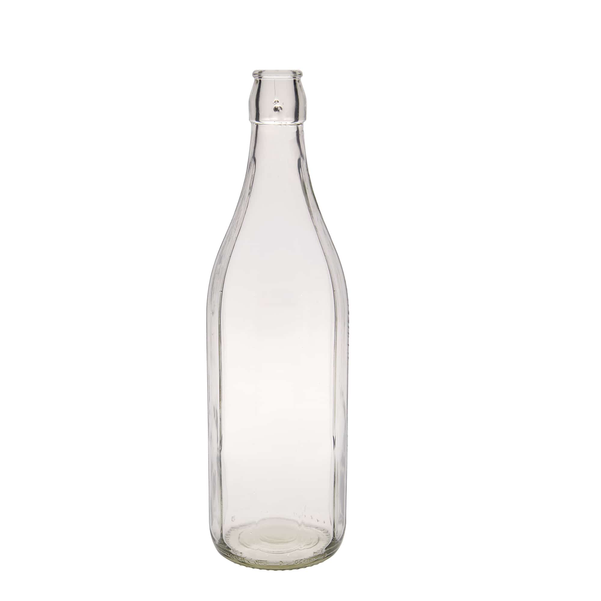 1.000 ml skleněná láhev 'Bravo' #, desetiboká, hrdlo: uzávěr s pákou