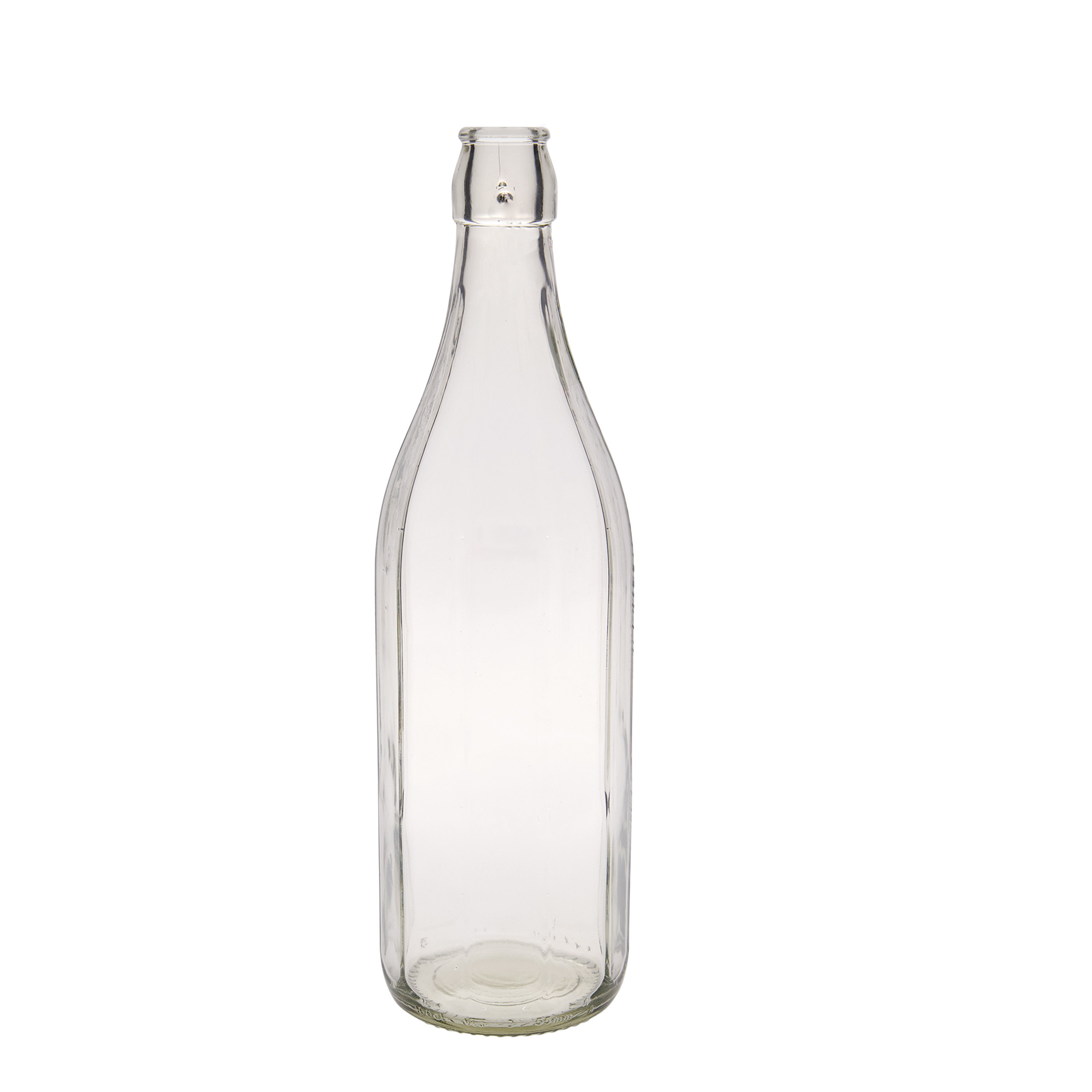 1.000 ml skleněná láhev 'Bravo' #, desetiboká, hrdlo: uzávěr s pákou