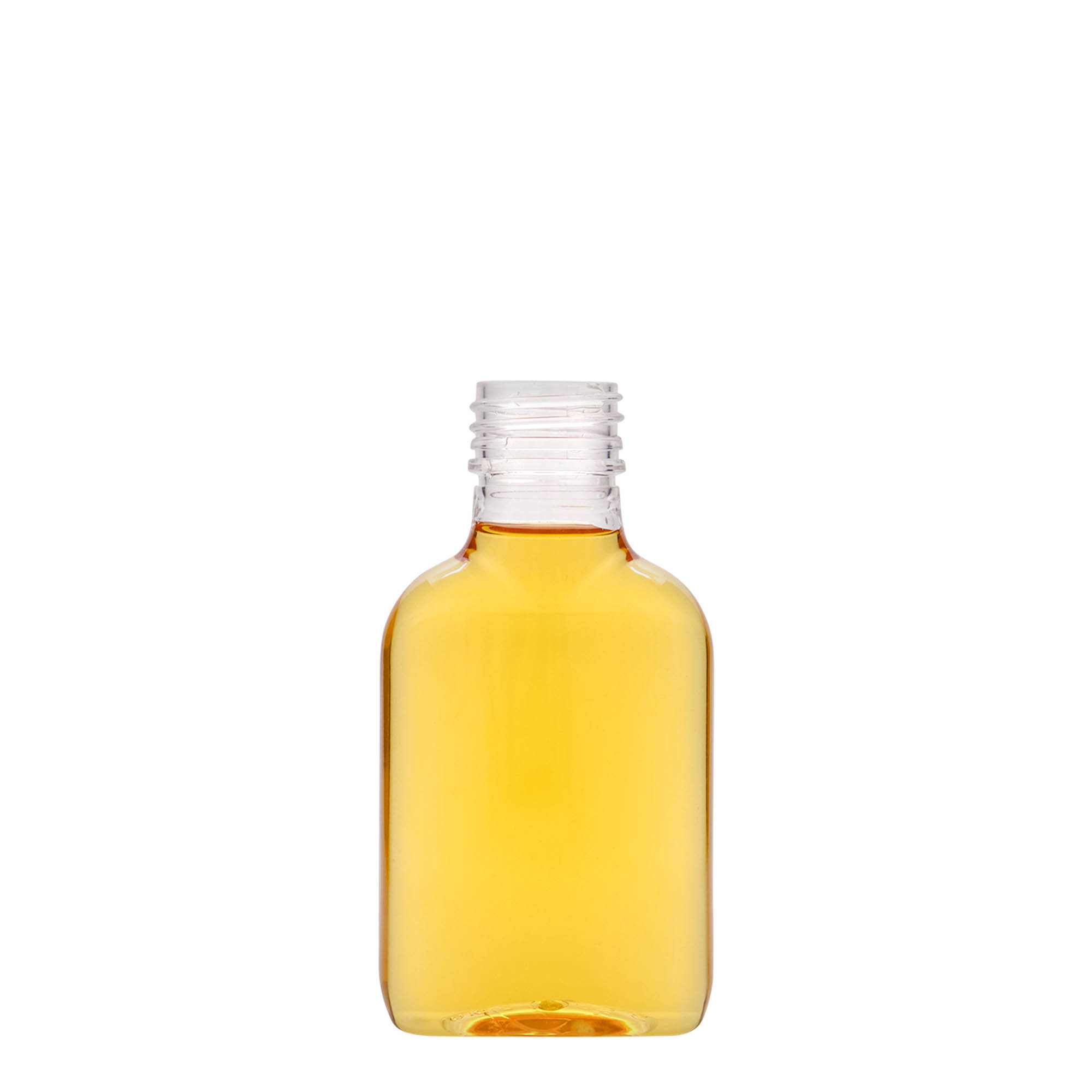 100 ml kapsa, oválná, PET plast, hrdlo: PP 28