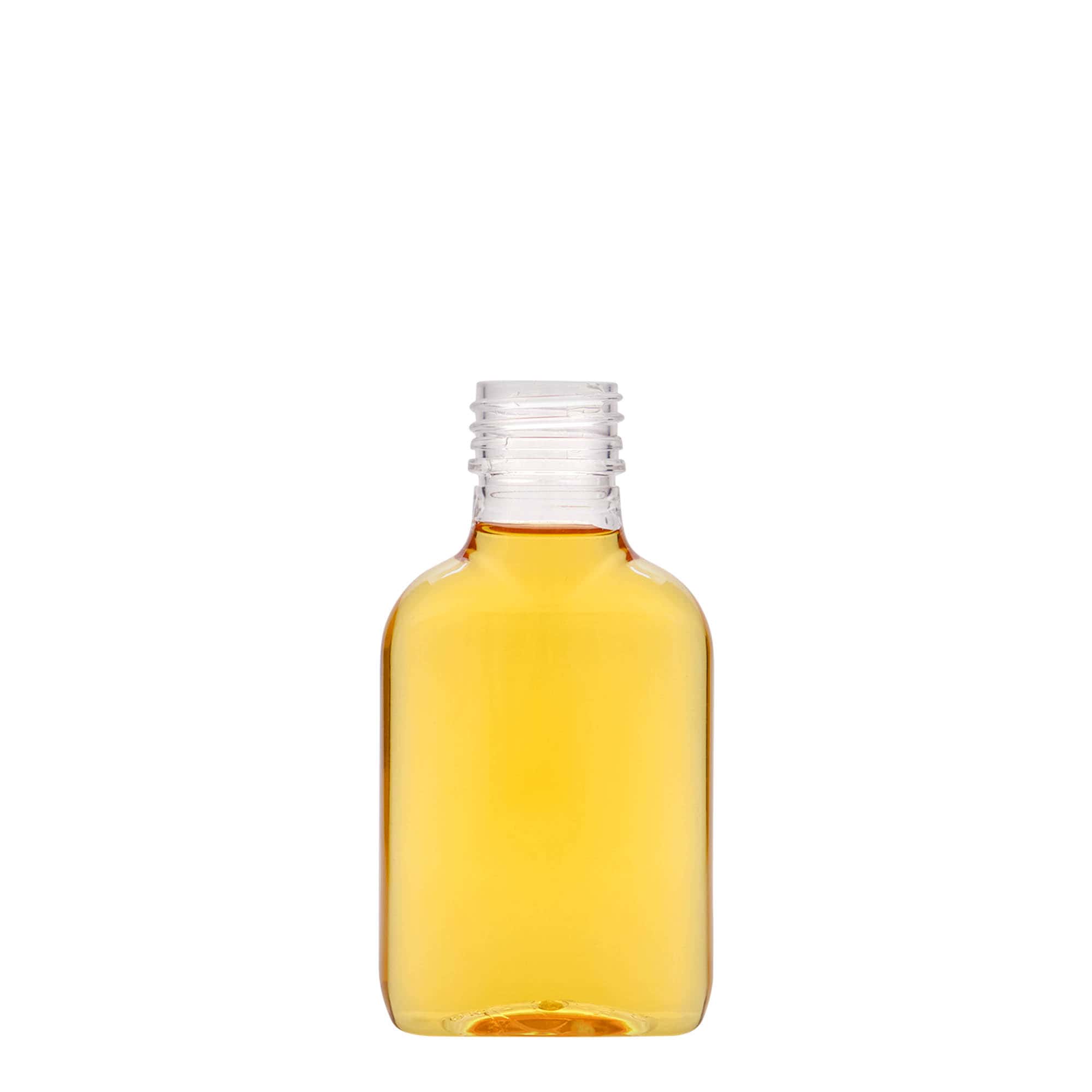 100 ml kapsa, oválná, PET plast, hrdlo: PP 28