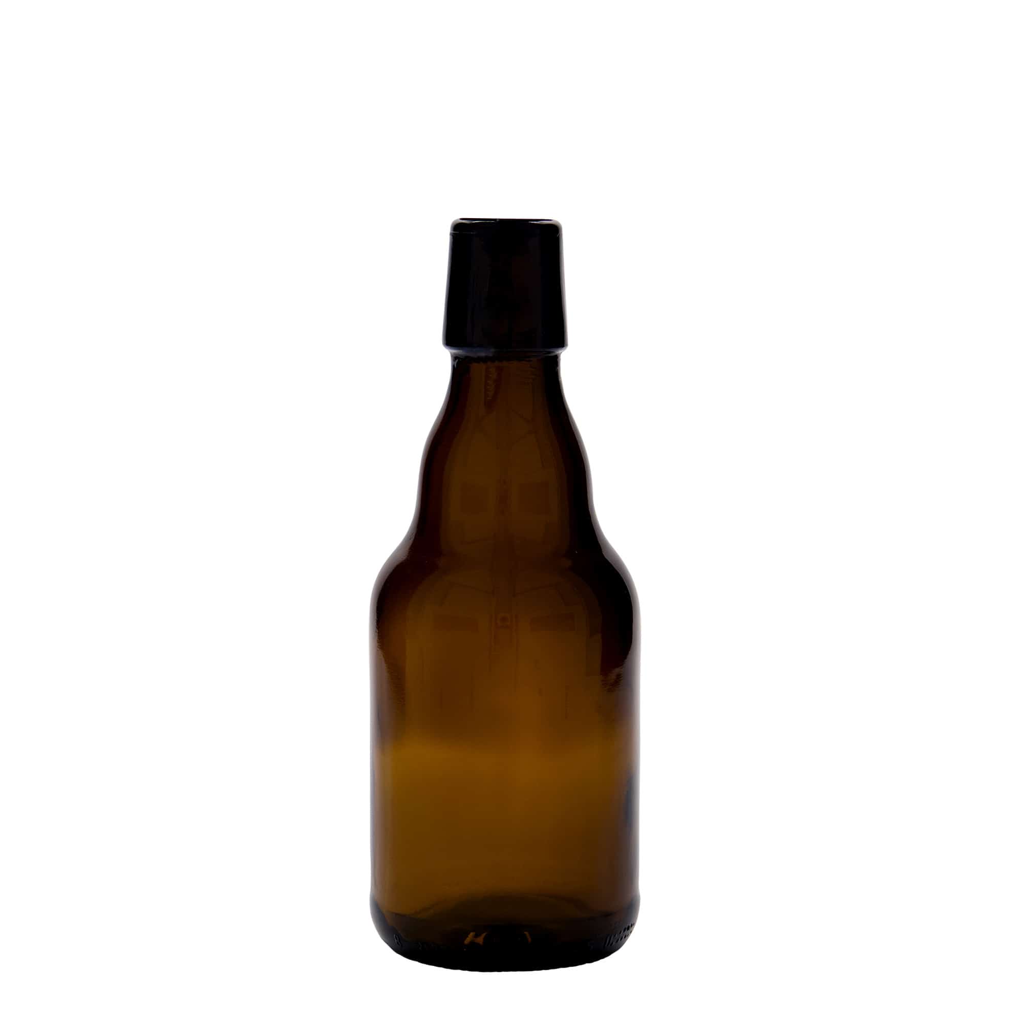 Pivní lahev 330 ml 'Steinie', sklo, hnědá, ústí: třmenový uzávěr Pivní lahev 330 ml 'Steinie', sklo, hnědá, ústí: třmenový uzávěr