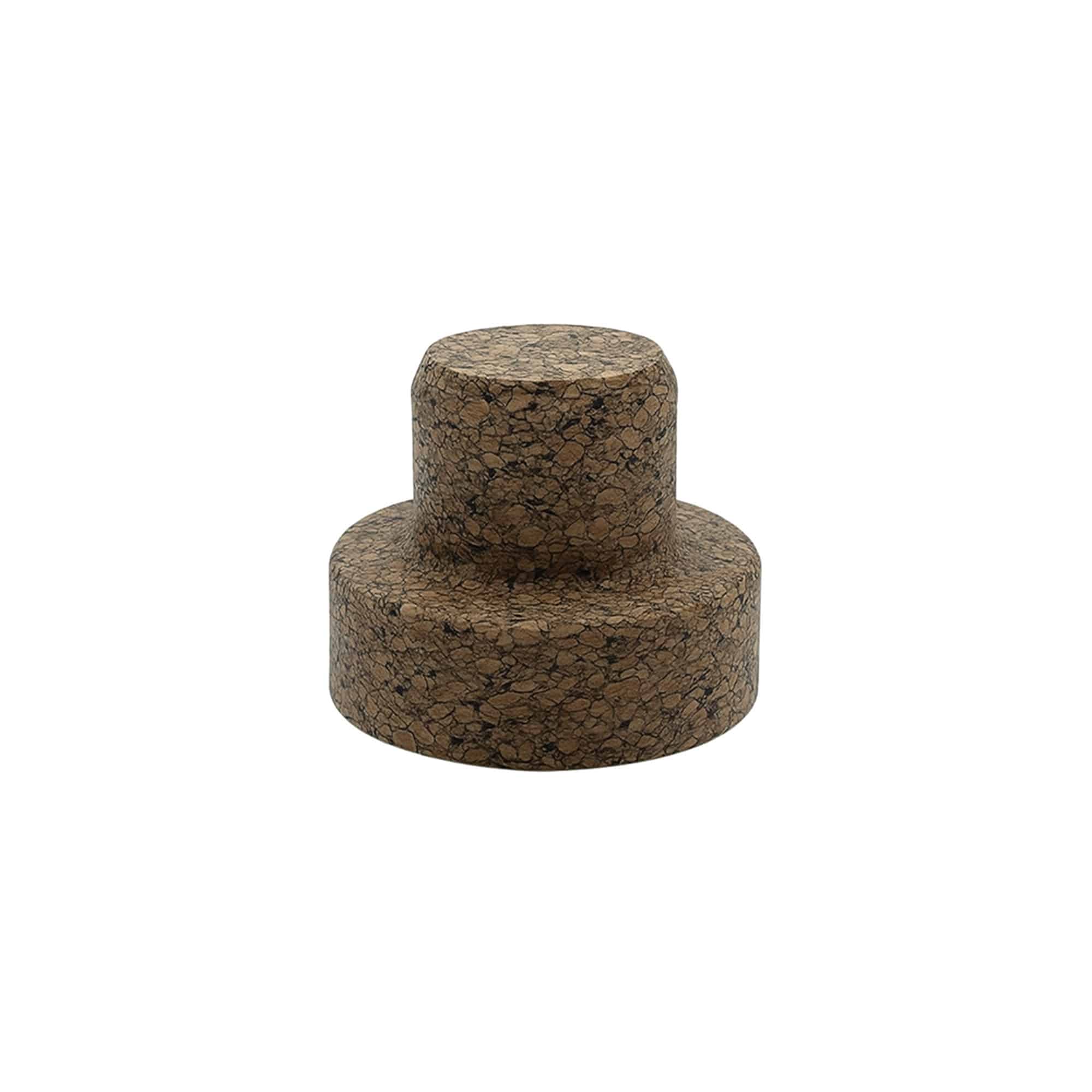 Zátka s úchopem „Sharp“ 22,5 mm, Corkcoal, pro hrdlo: korek s miskovým hrdlem