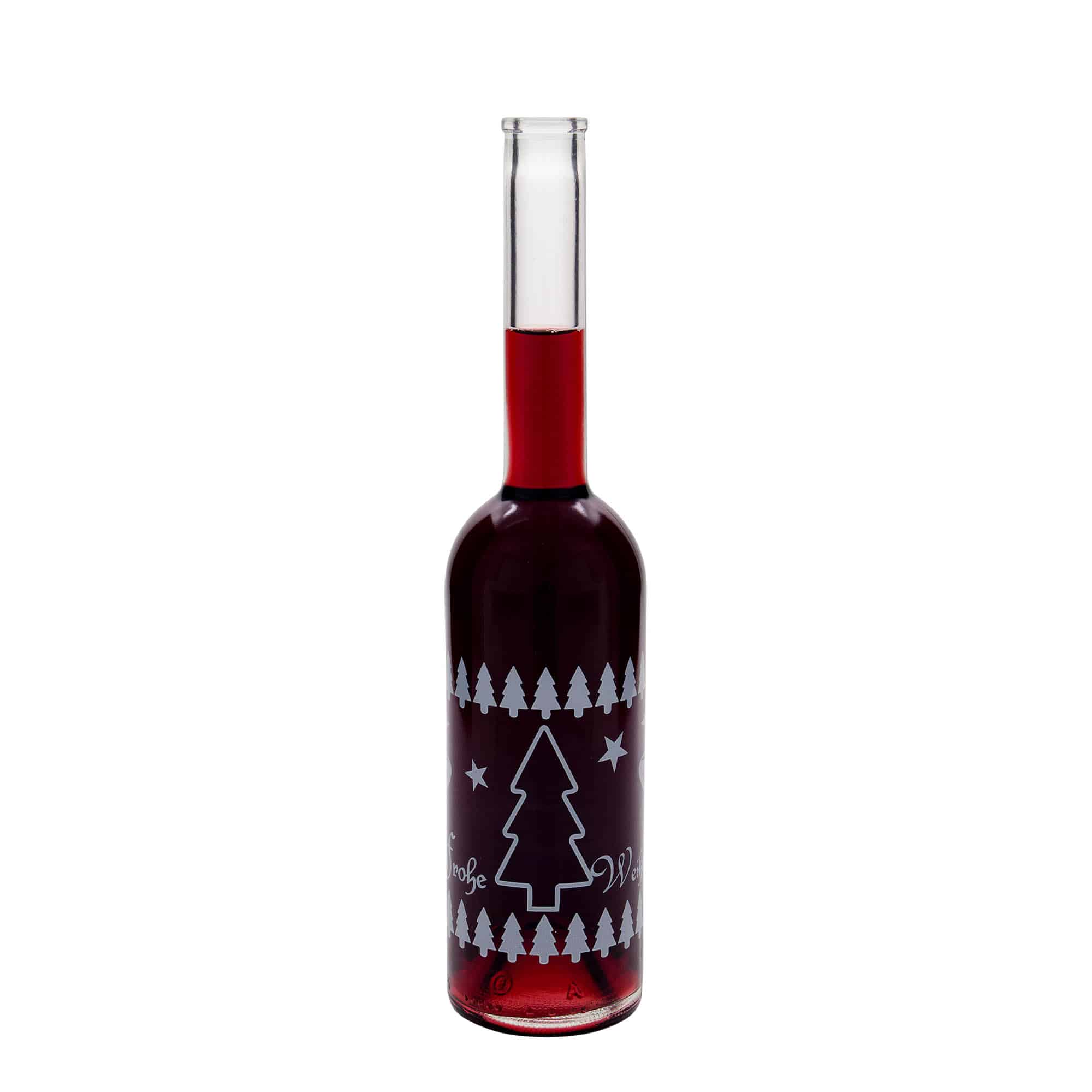 500 ml skleněná lahev 'Opera', motiv: Klasické Vánoce, hrdlo: korek