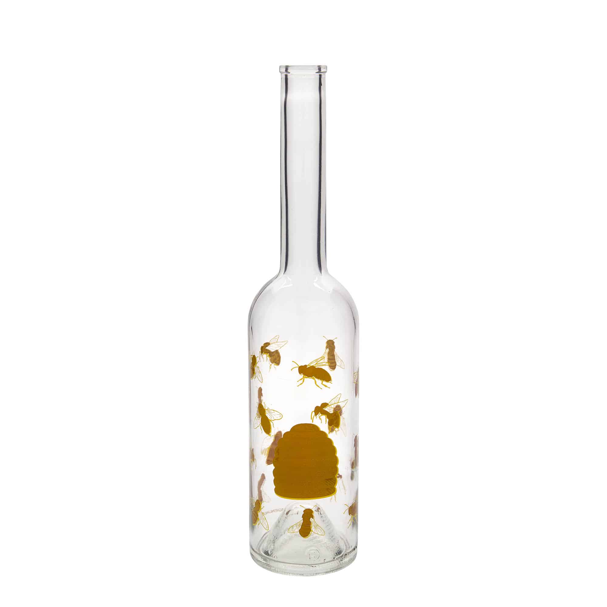 Skleněná lahev 500 ml 'Opera', motiv: Včely, uzávěr: korek Skleněná lahev 500 ml 'Opera', motiv: Včely, uzávěr: korek