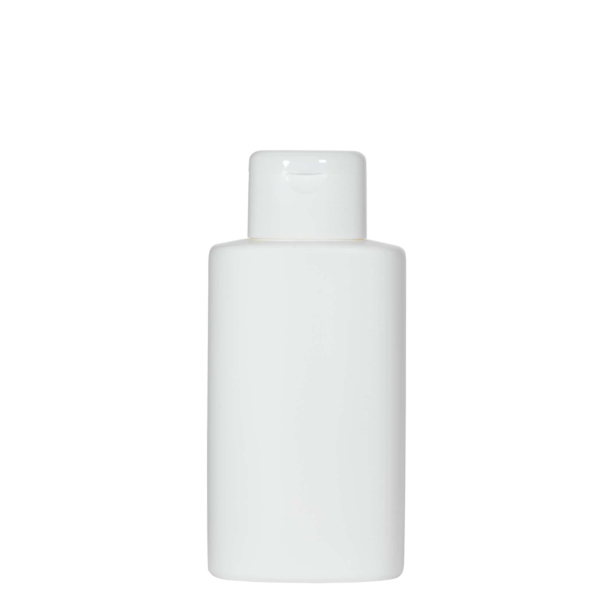 Plastová lahev 250 ml 'Indy', oválná, HDPE, bílá, uzávěr: šroubovací uzávěr