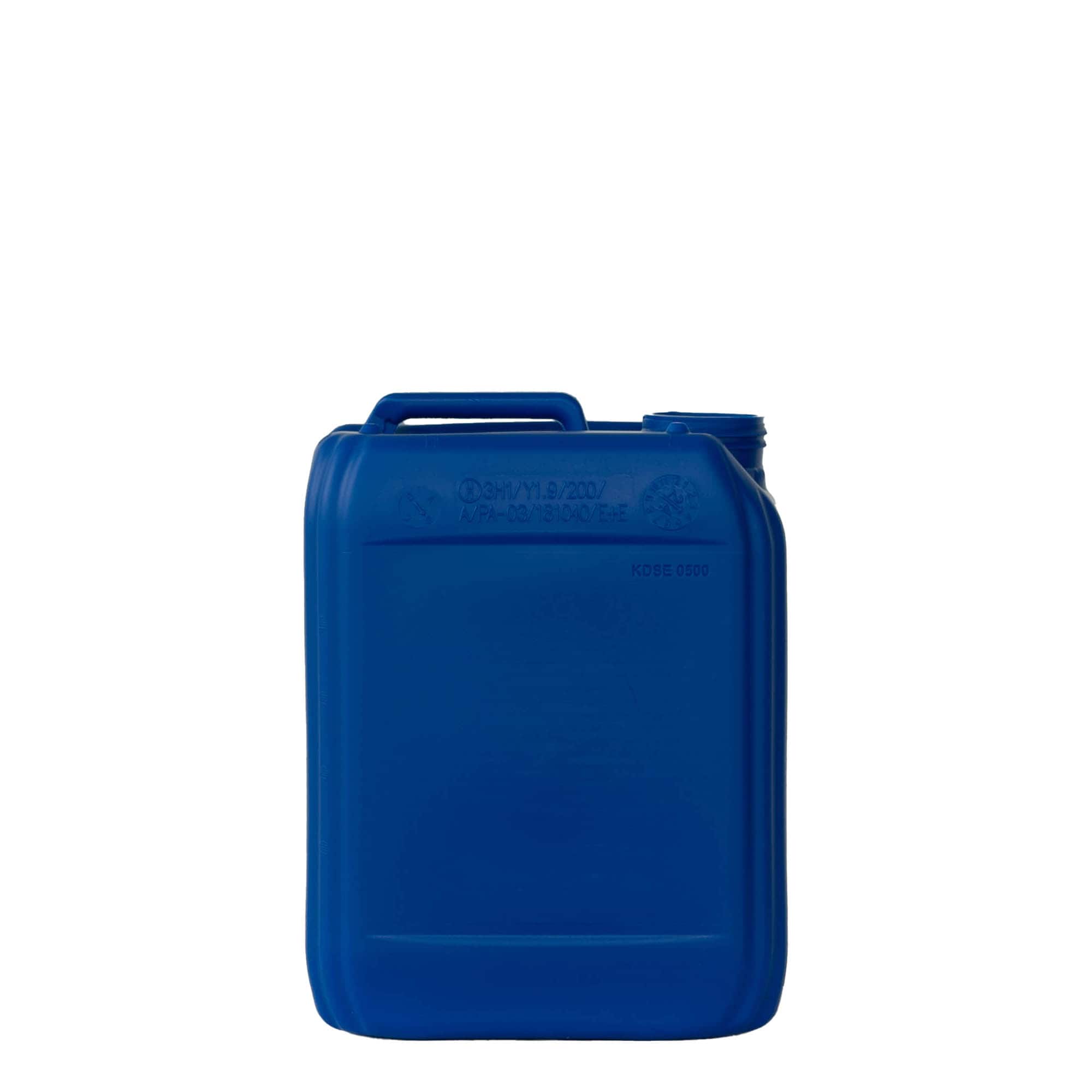 5 l kanystr, obdélníkový, HDPE plast, modrý, hrdlo: ND 55