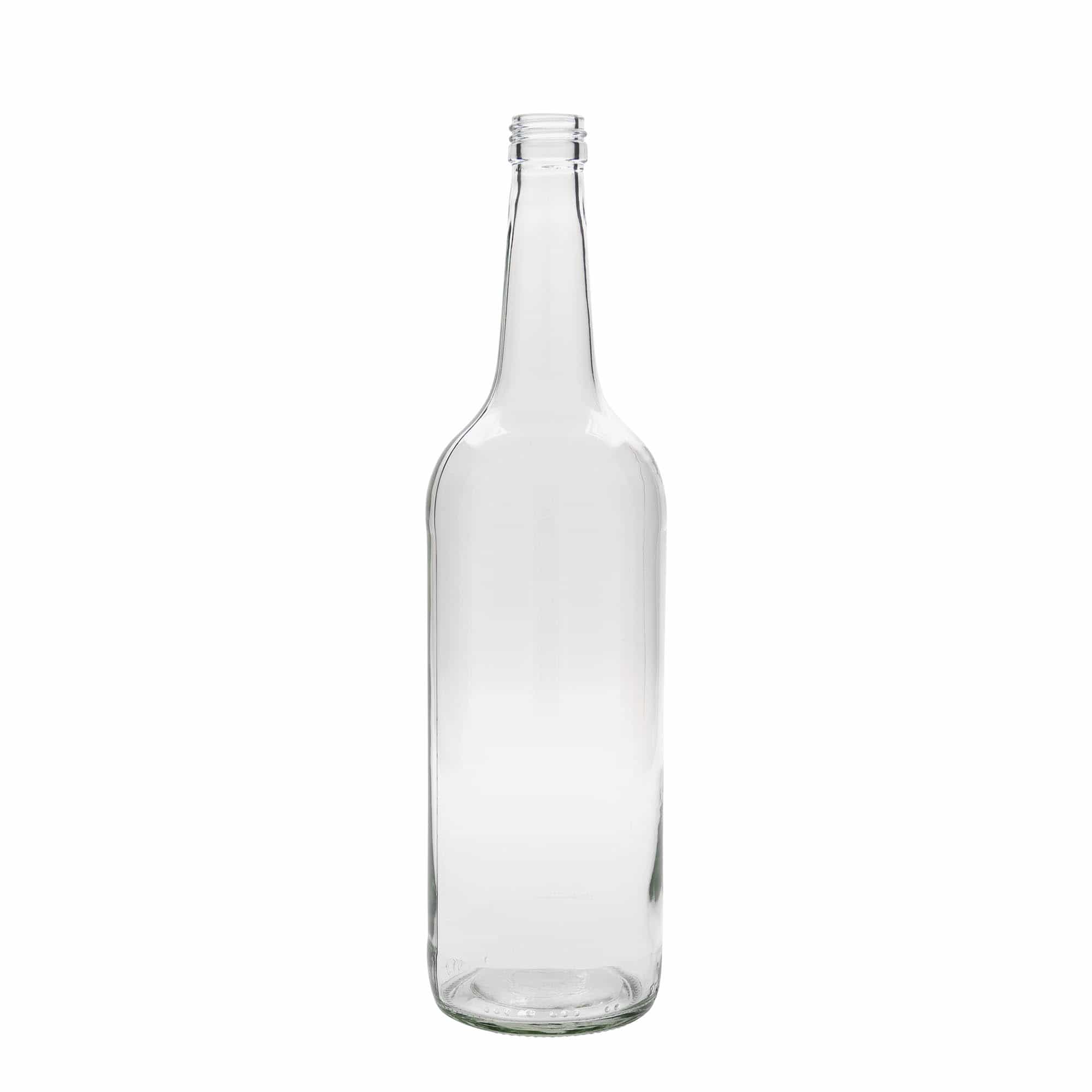 Skleněná lahev 1000 ml rovné hrdlo, uzávěr: PP 28 Skleněná lahev 1000 ml rovné hrdlo, uzávěr: PP 28