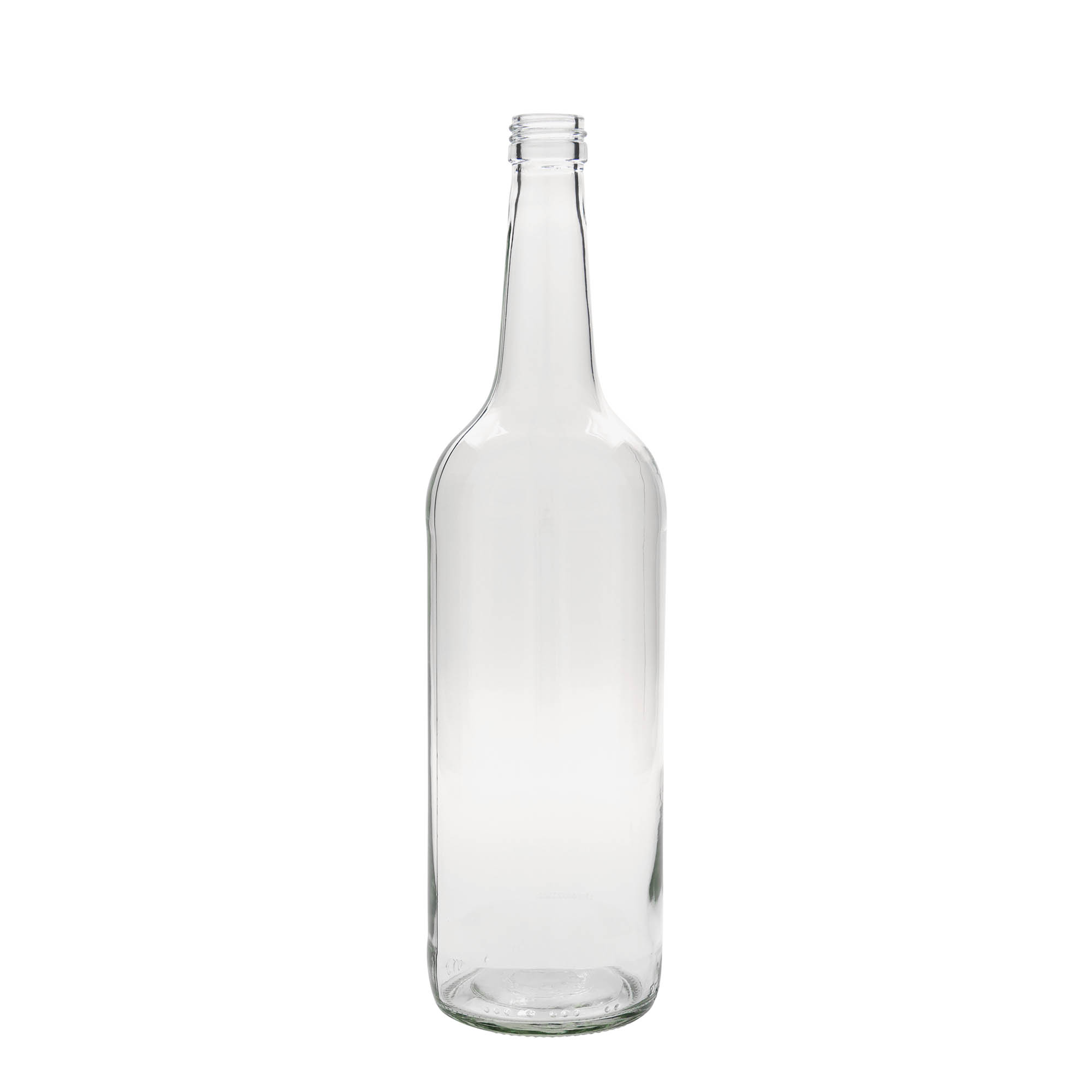 1.000 ml skleněná láhev s přímým hrdlem, hrdlo: PP 28
