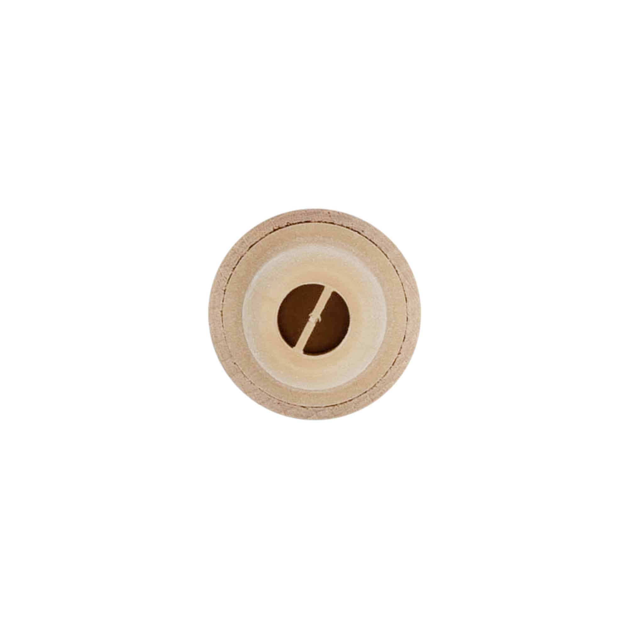Korek s úchytem a dávkovacím otvorem 19 mm, plast-dřevo/plast, barevný, pro uzávěr: korek