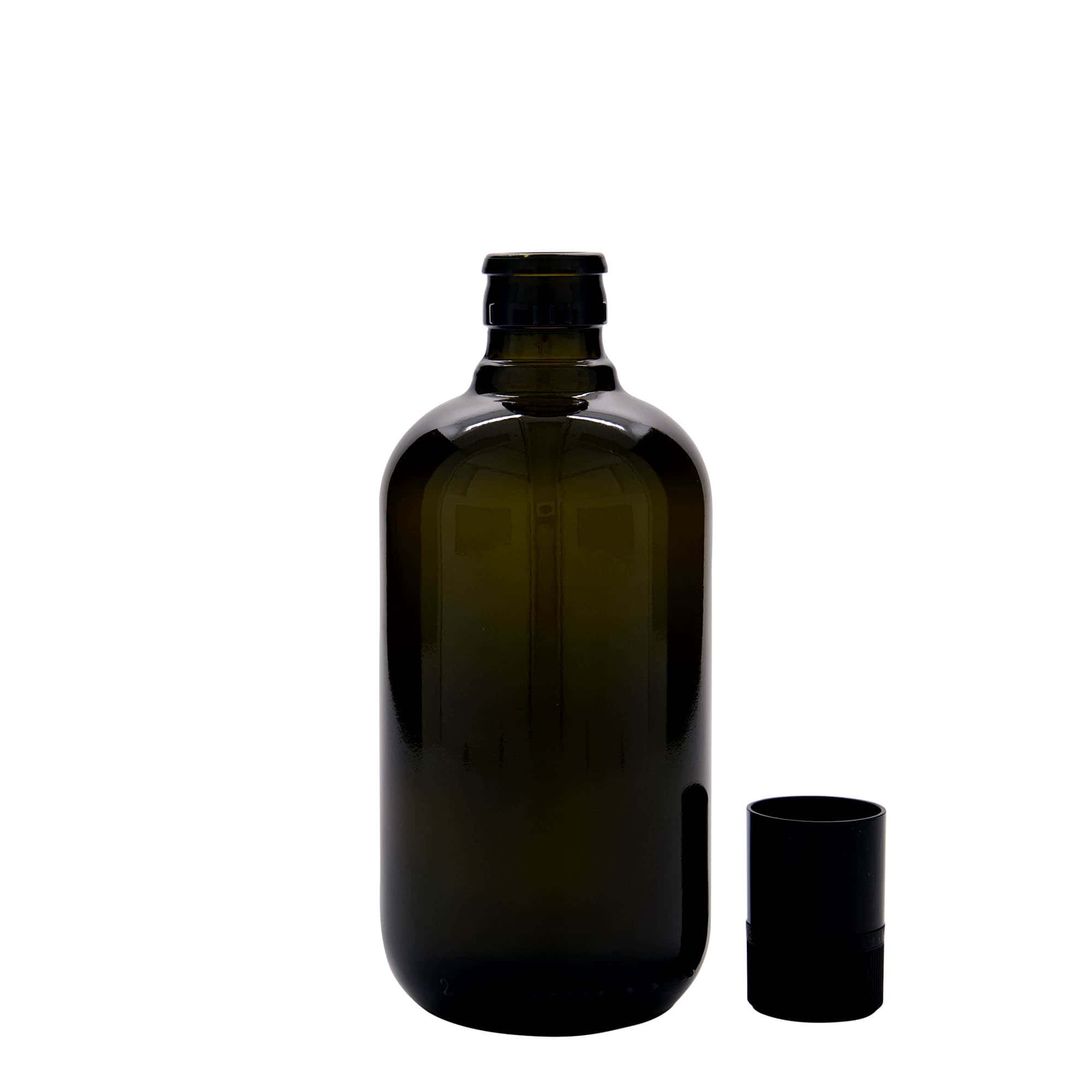 500 ml láhev na ocet/olej „Biolio“, sklo antik zelené, hrdlo: DOP