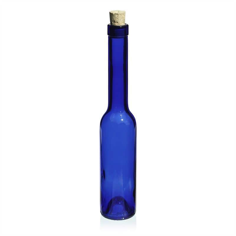 Skleněná lahev 200 ml 'Opera', modrá, uzávěr: korek