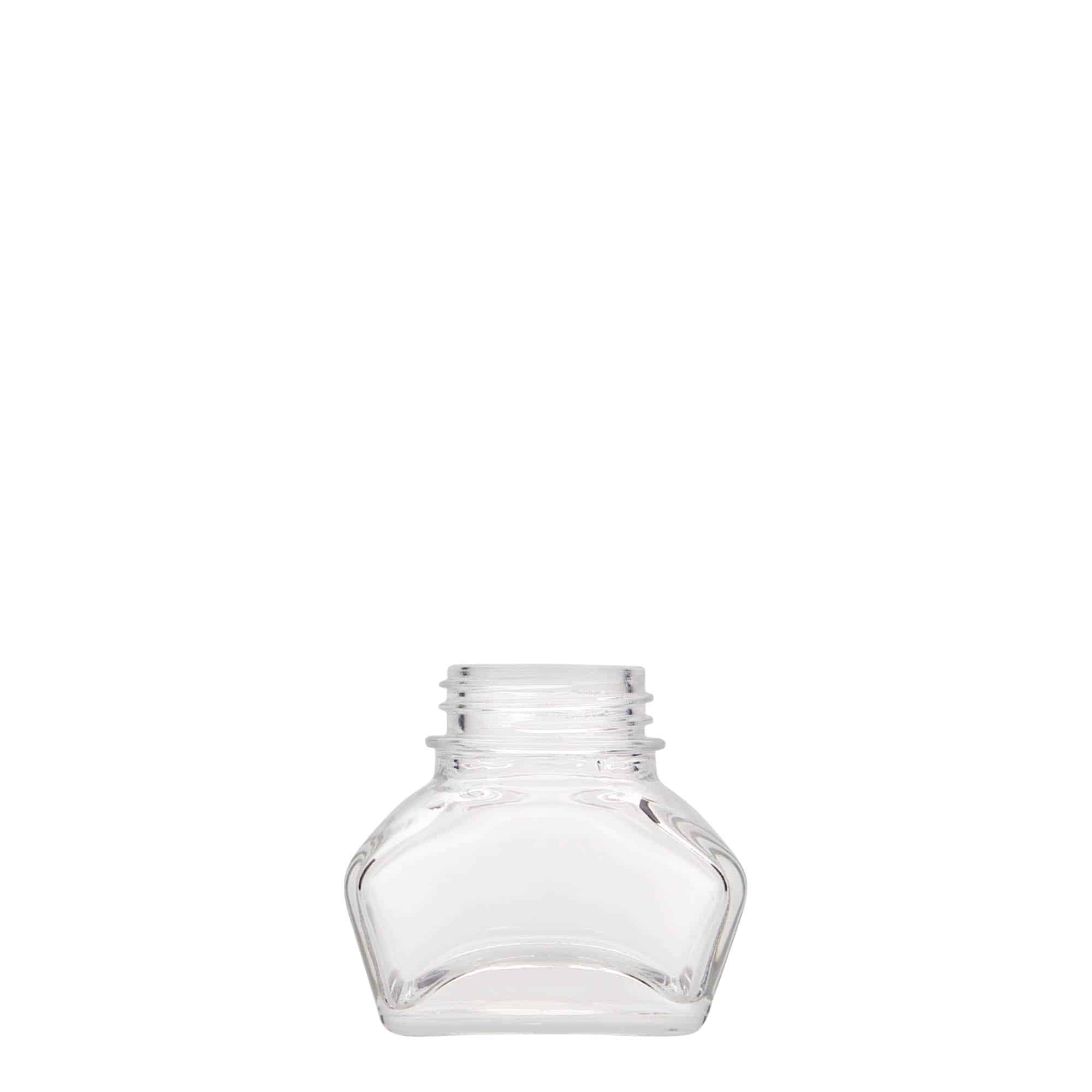 Sklenička na inkoust 30 ml, hranatá, ústí: šroubovací uzávěr