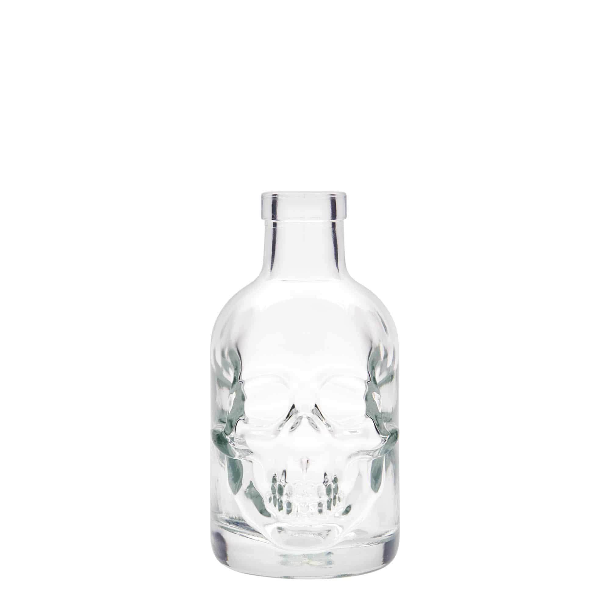 200 ml skleněná láhev 'Lebka', hrdlo: korek